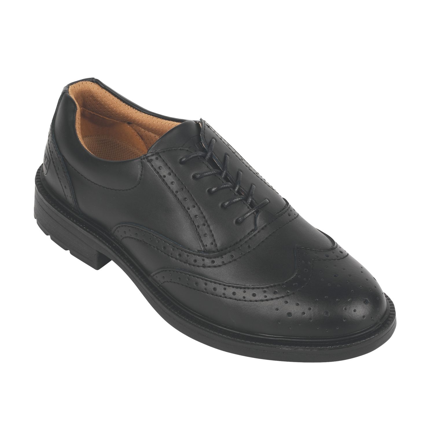 City Knights Brogue Size 11 Black Steel Toe Cap Safety Shoes (84948)