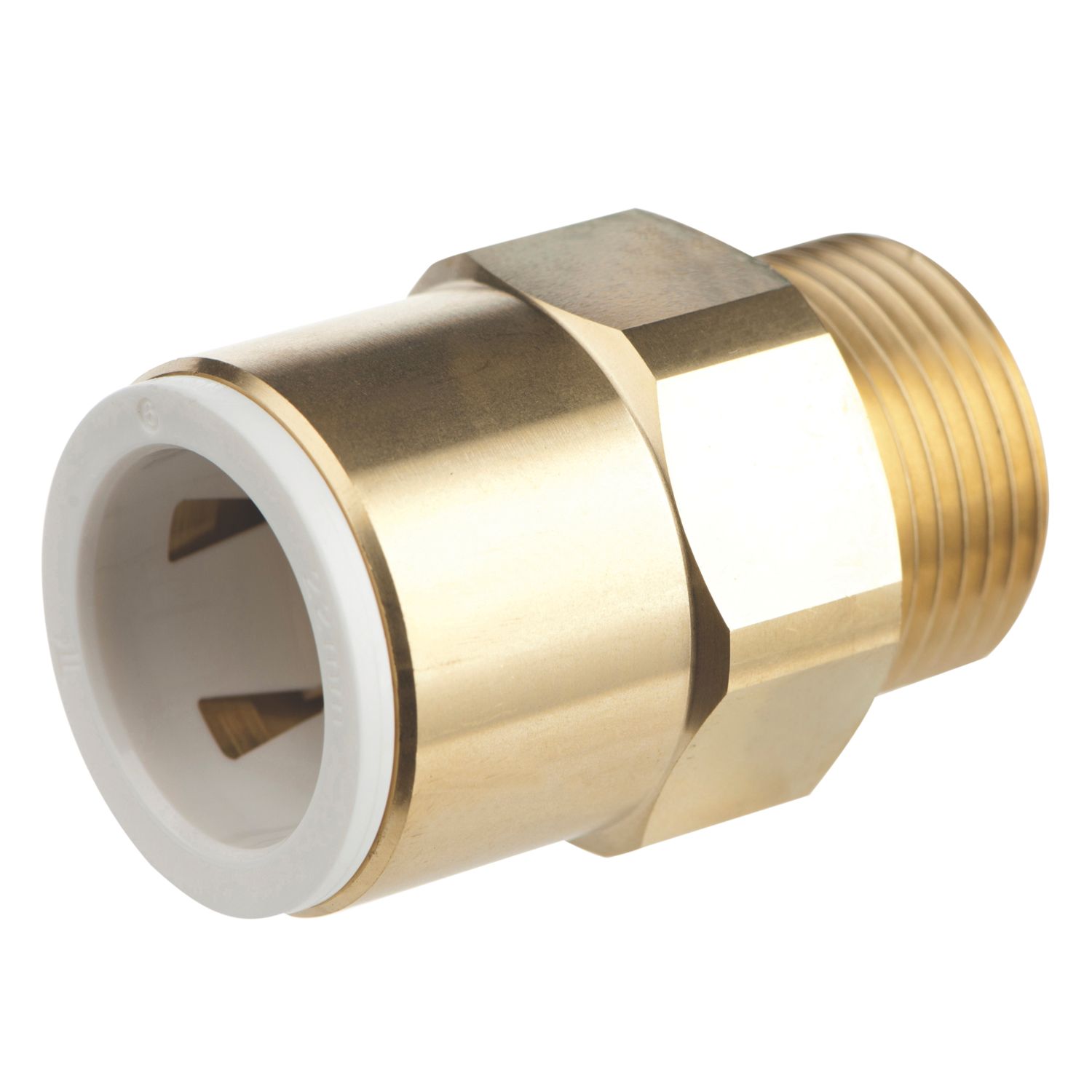 Flomasta Brass Push-Fit Adapting Male Pipe Fitting Adaptor 15mm x 1/2" (850KR)