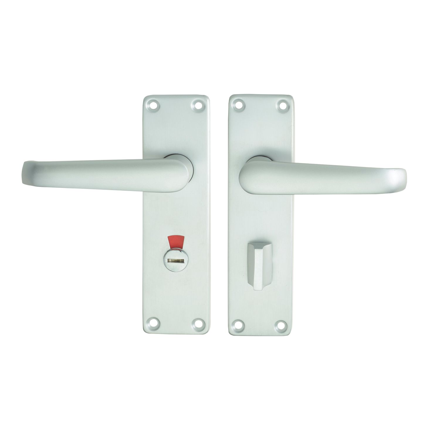 Union Swallow Bathroom Door Handle RH Pair Satin Aluminium (8520P)