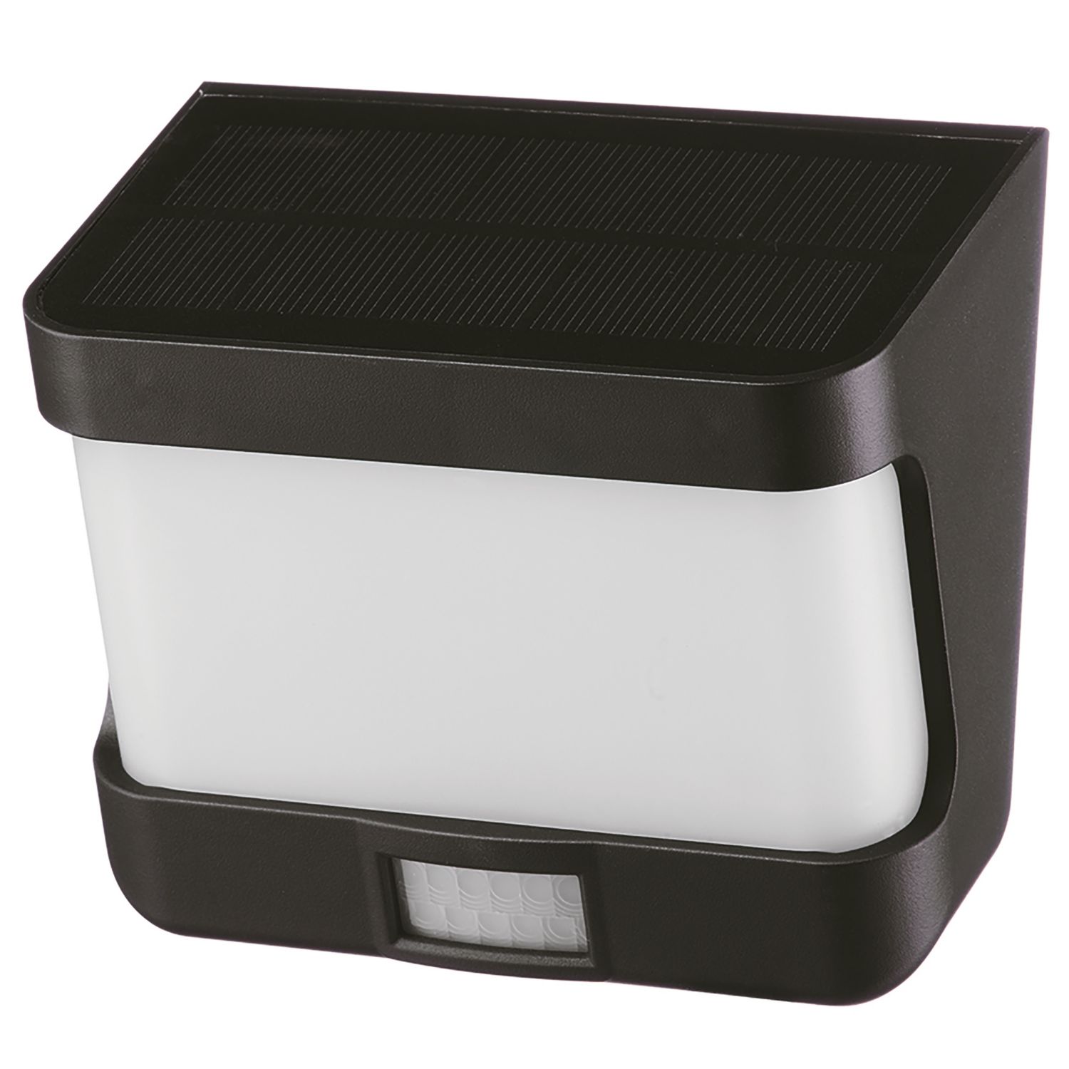 Lutec Try Outdoor LED Solar Wall Light With PIR Sensor Black 500lm (852AJ)