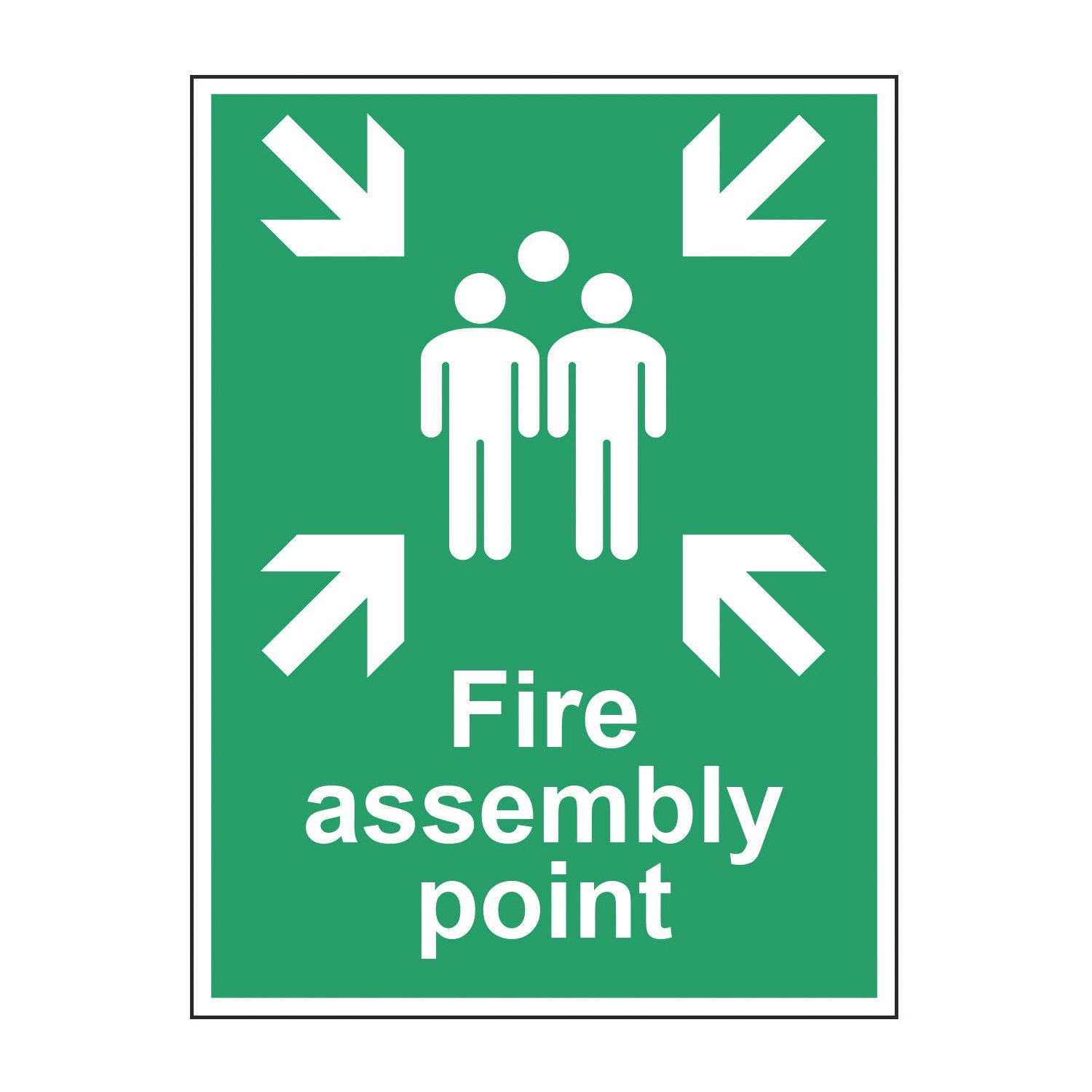 Essentials Non Photoluminescent "Fire Assembly Point" Sign 400mm x 300mm (852FG)