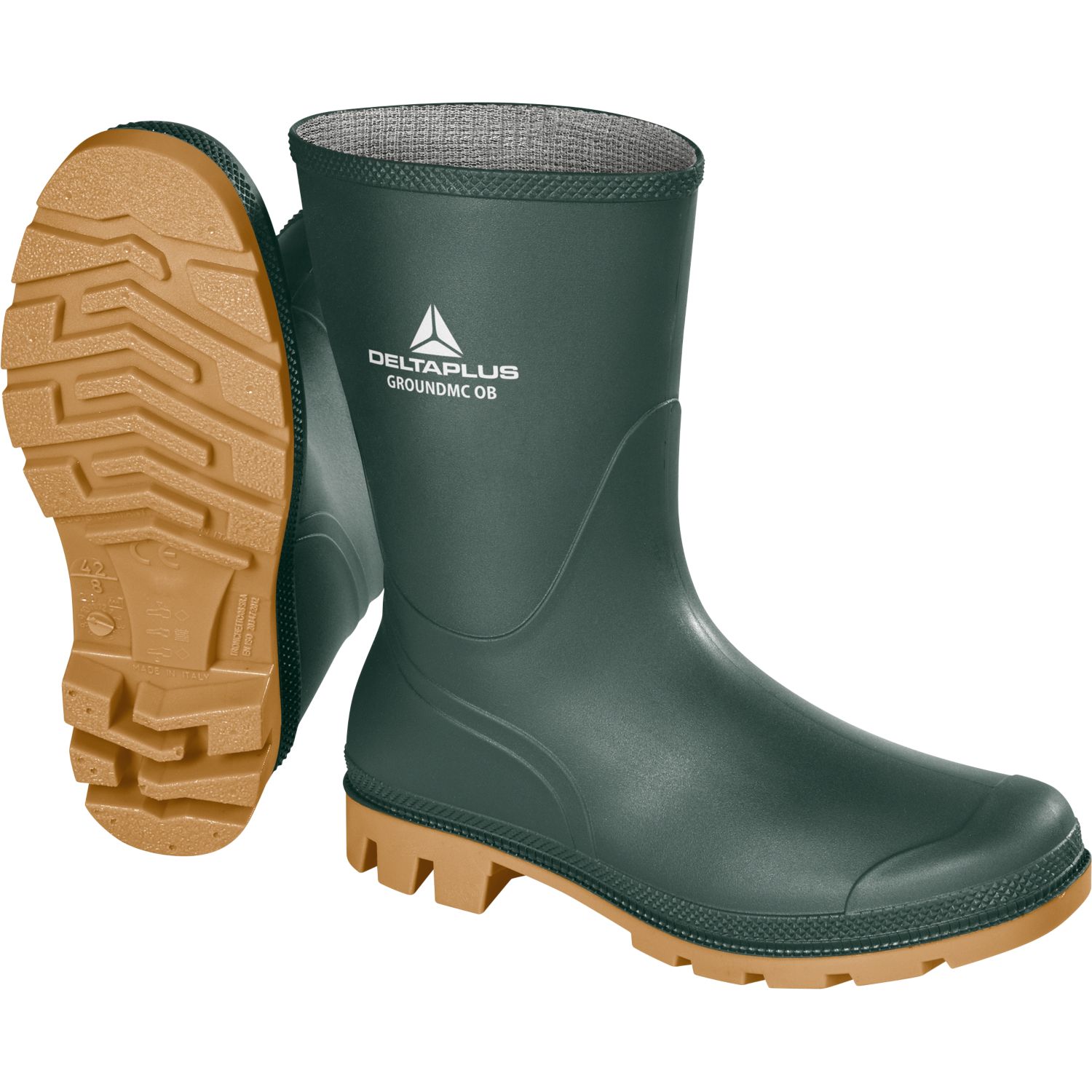 Delta Plus GROMCOBVE Size 11 Green/Beige Non Safety Wellies (855PP)