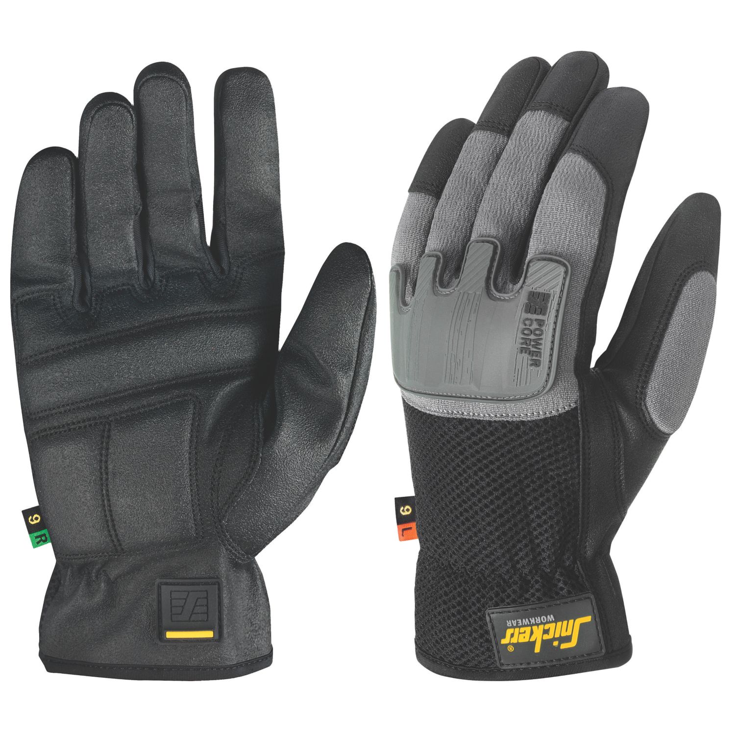 Snickers 9585 Power Core Gloves Black/Grey Large (8562H)