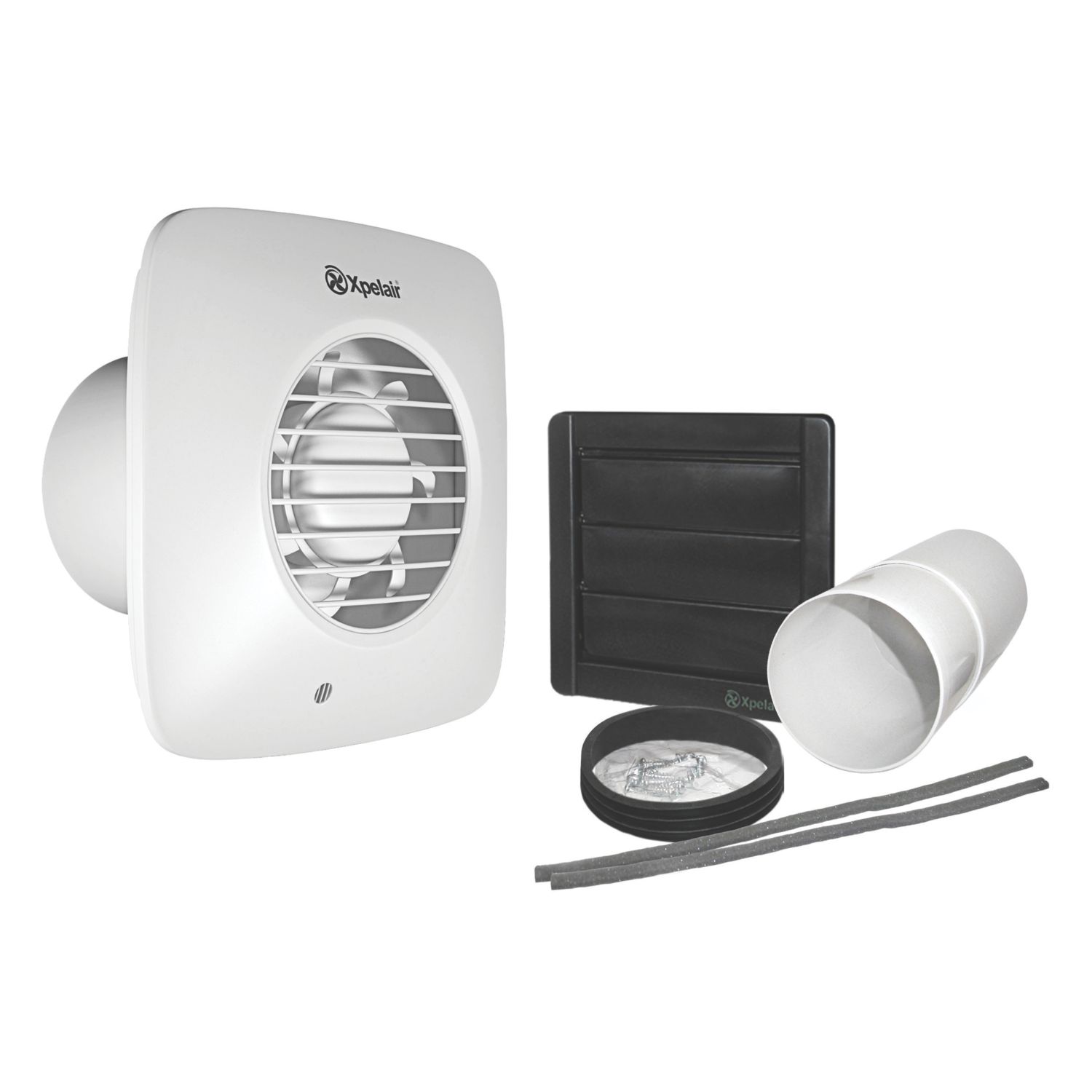 Xpelair DX100HTS 100mm (4") Axial Bathroom Extractor Fan with Humidistat & Timer White 220-240V (8578H)