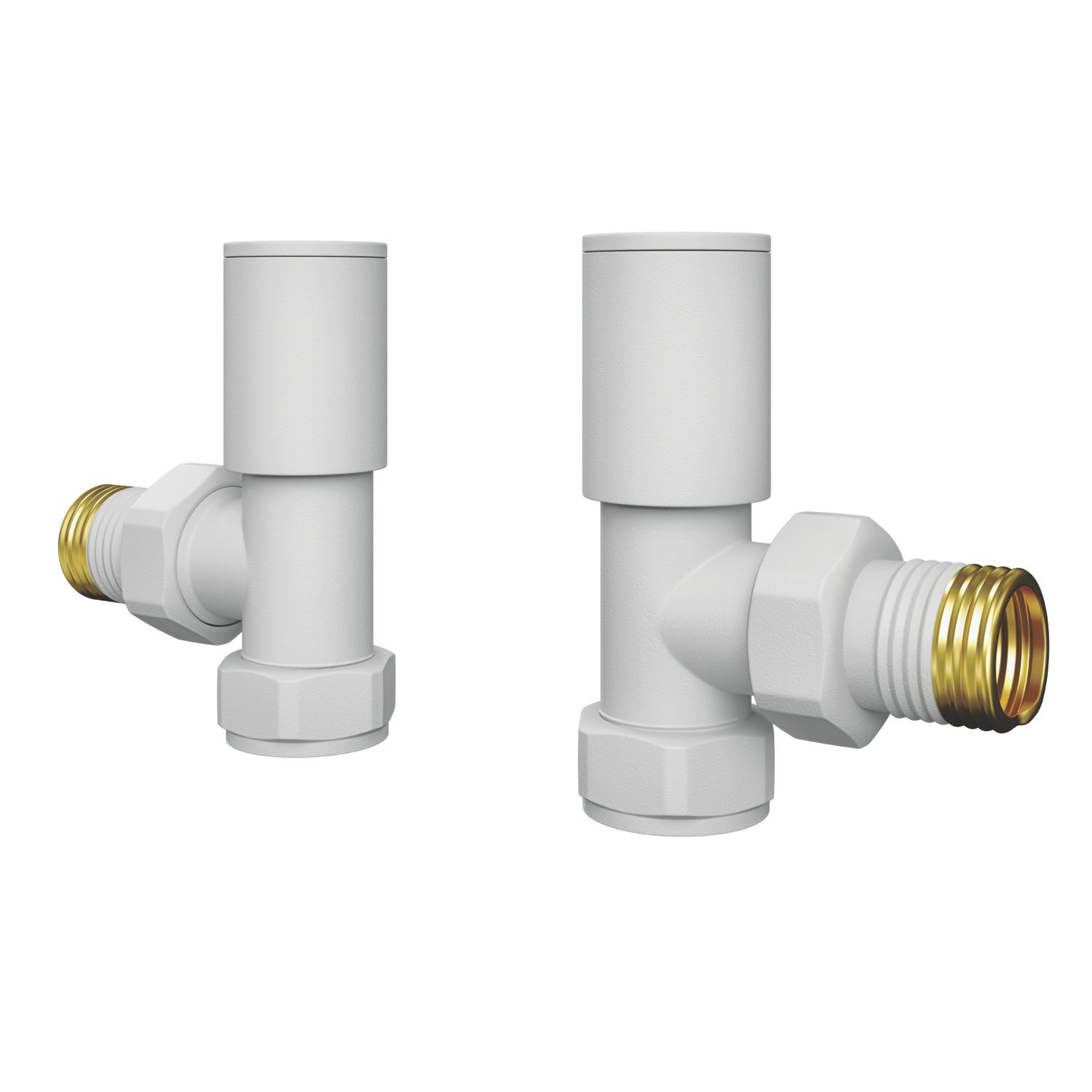 ETAL Rise 15mm x 1/2" White Angled Designer Manual Radiator Valve Head & Body 2 Pack (857VV)