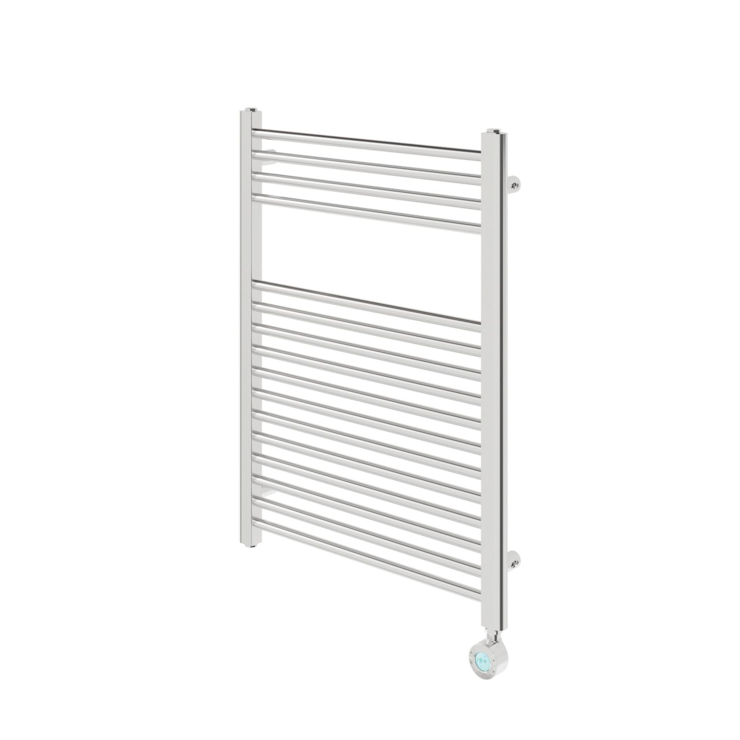 Flomasta 800mm x 600mm 853BTU Chrome Flat Electric Towel Radiator (858CL)