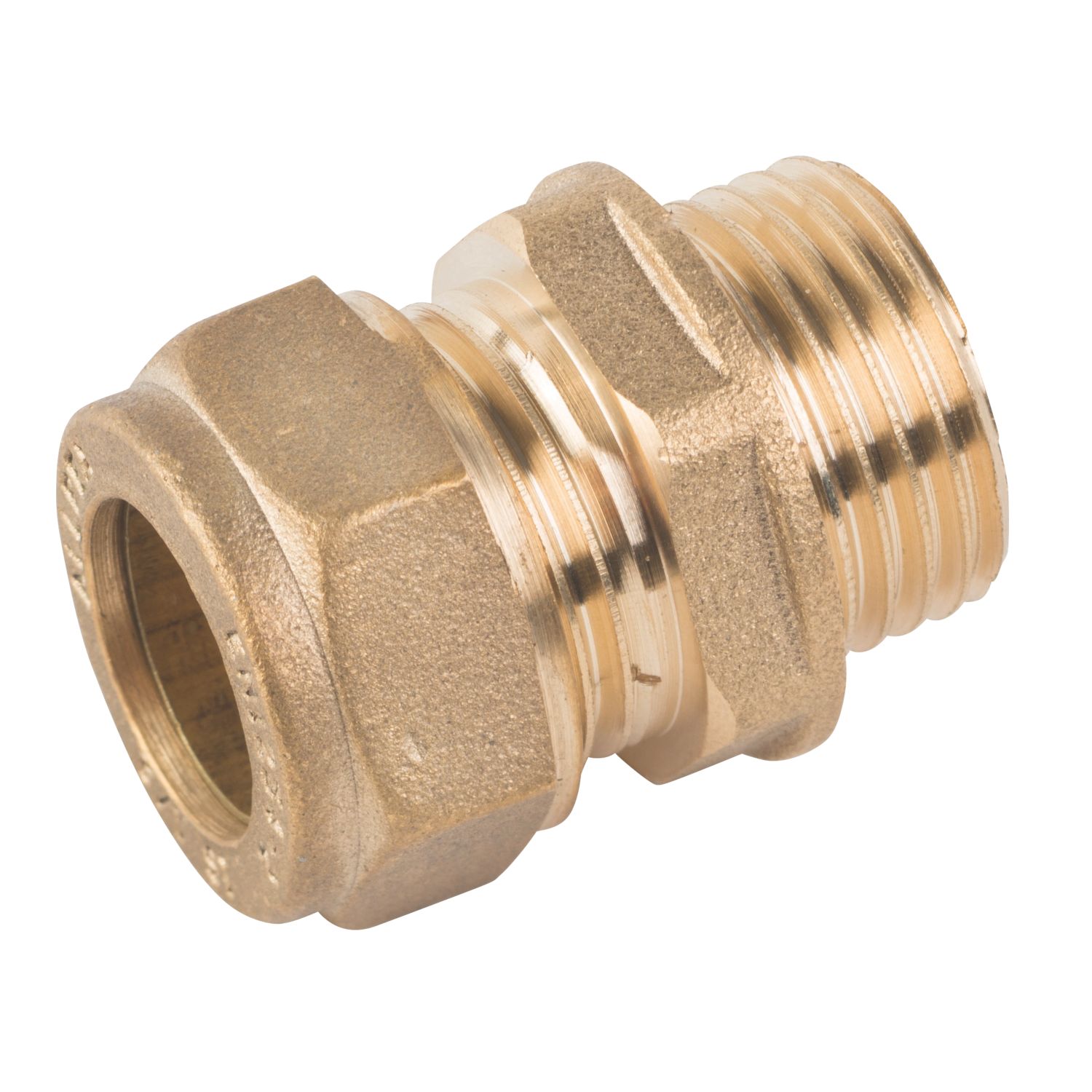 Midbrass Brass Compression Adapting Male Iron Coupler 1/2" x 1/2" (858HP)