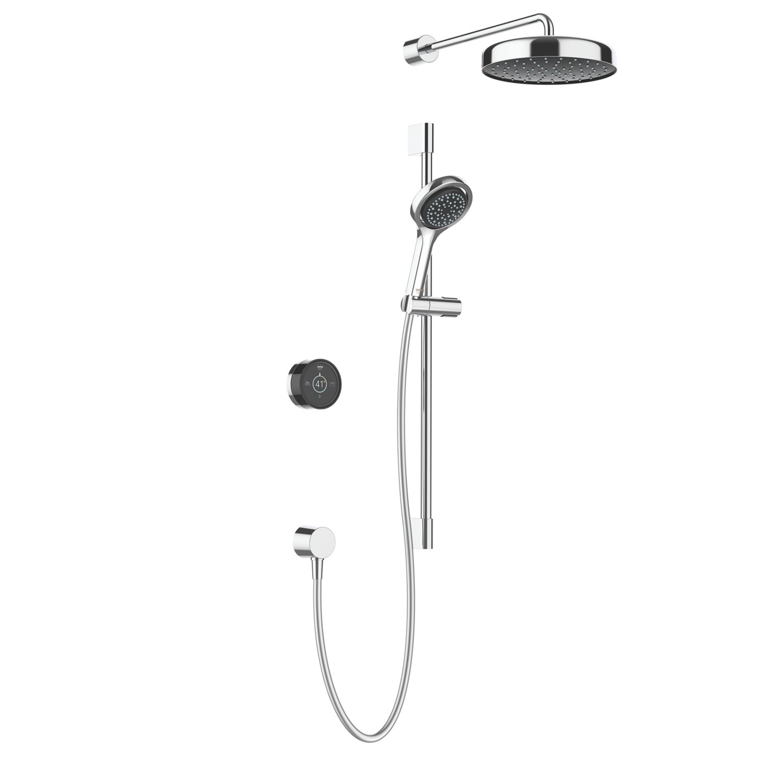 Mira Platinum HP/Combi Rear-Fed Black/Chrome Thermostatic Wireless Dual Outlet Digital Mixer Shower (859PC)
