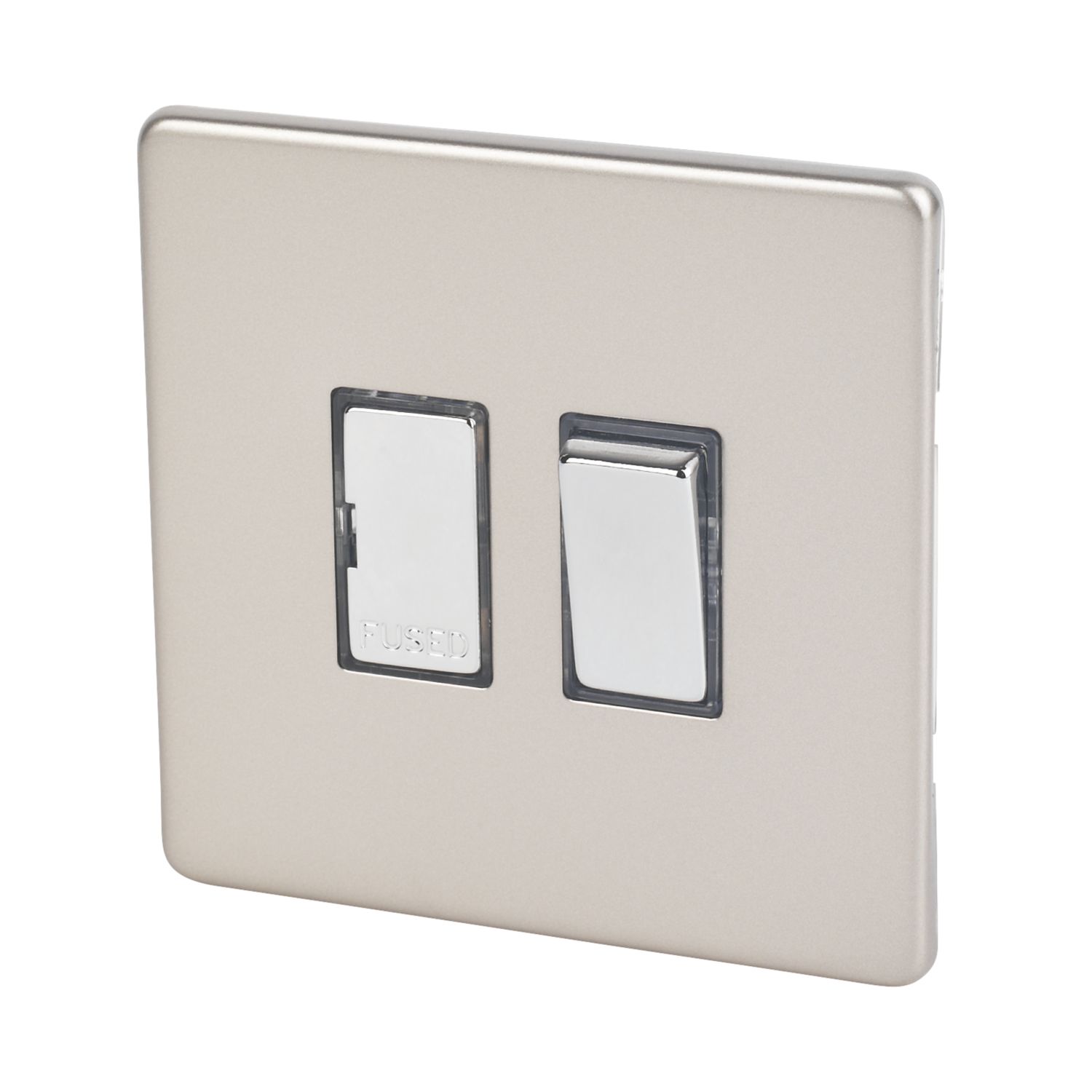 Varilight 13AX Switched Fused Spur Satin Chrome with Black Inserts (8605H)