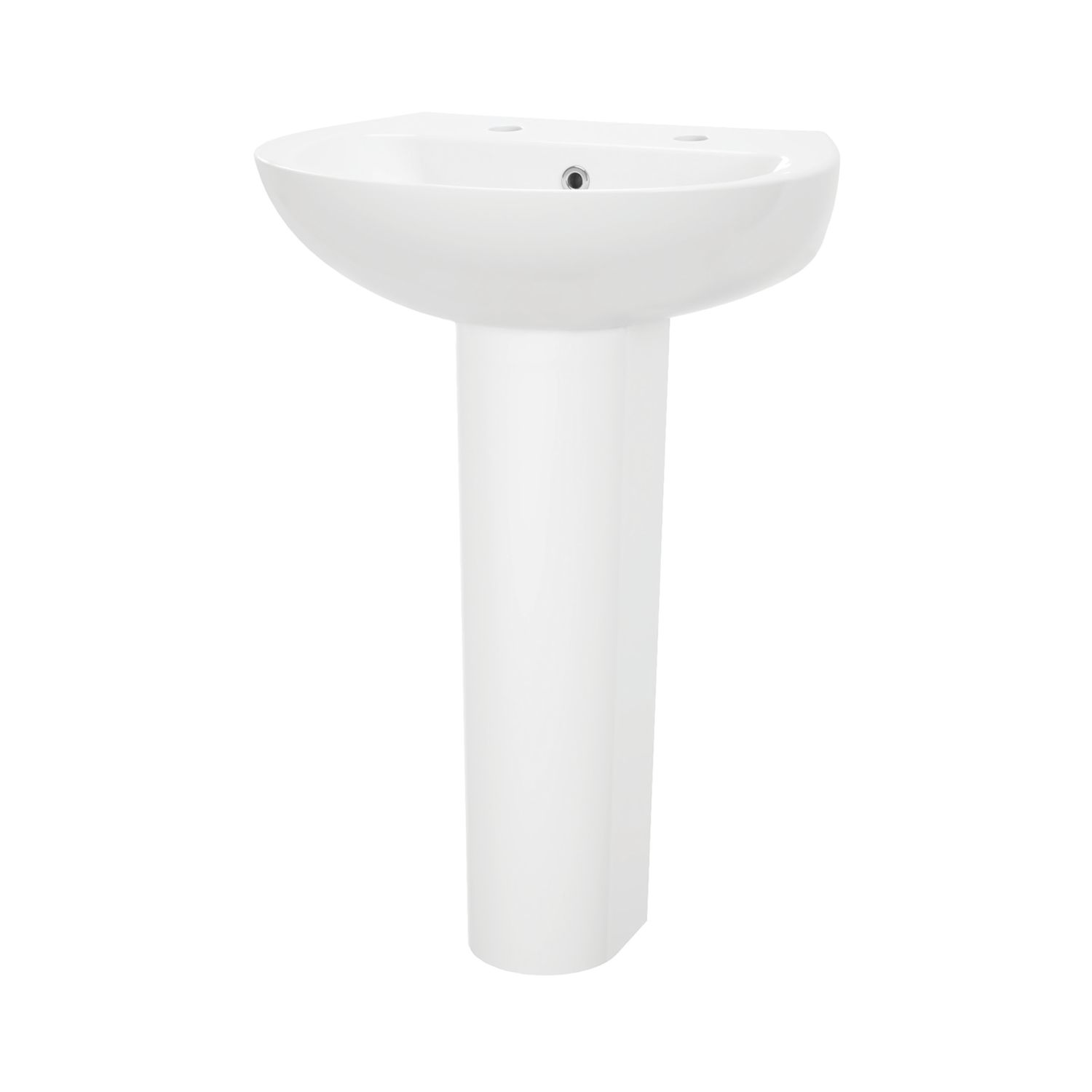 Swirl Enz Wall-Mounted Basin 2 Tap Holes 555mm (860CP)