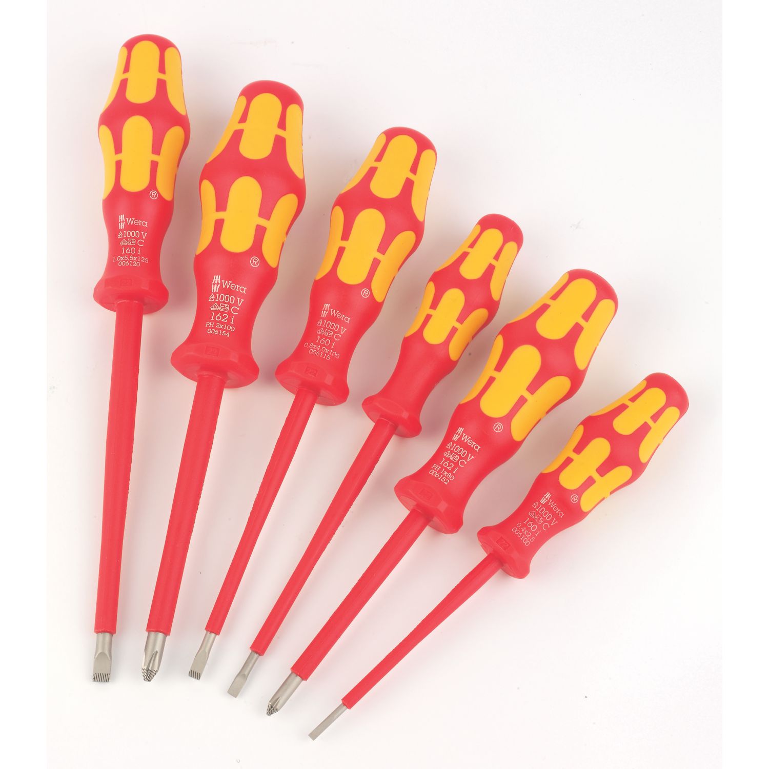 Wera 160 i/6 Kraftform Plus Series 100 + Rack Mixed VDE Screwdriver Set 6 Pieces (860FW)