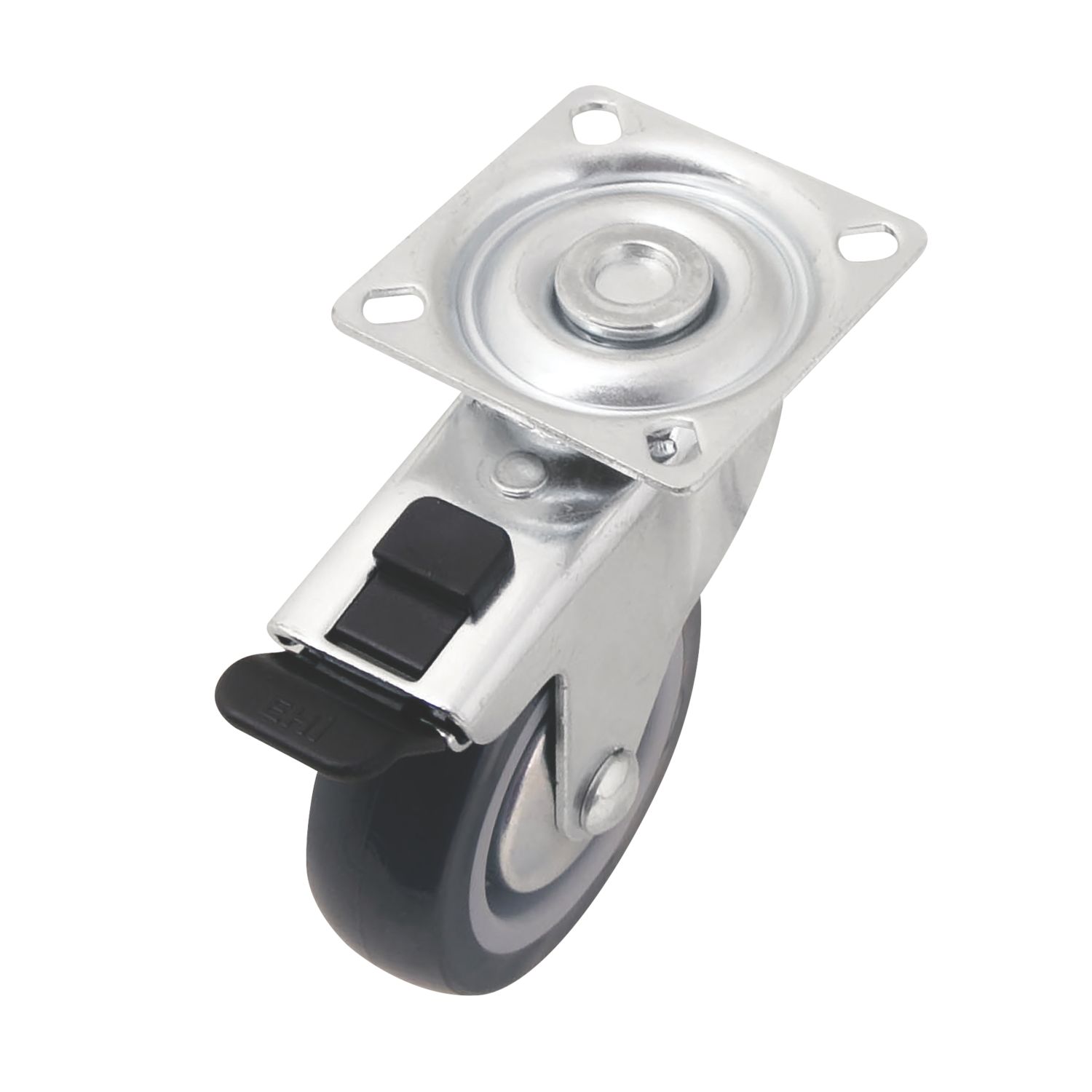 Essentials Heavy Duty TPR Braked Swivel Castor 75mm Grey (860KH)