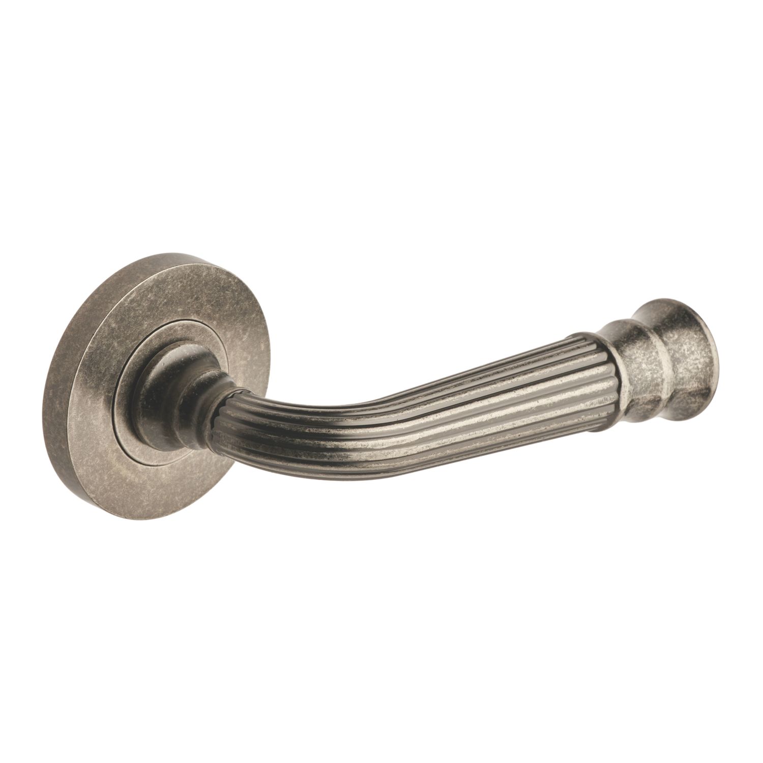 Designer Levers Whitby Lever on Rose Door Handle Pair Antique Pewter (860KK)