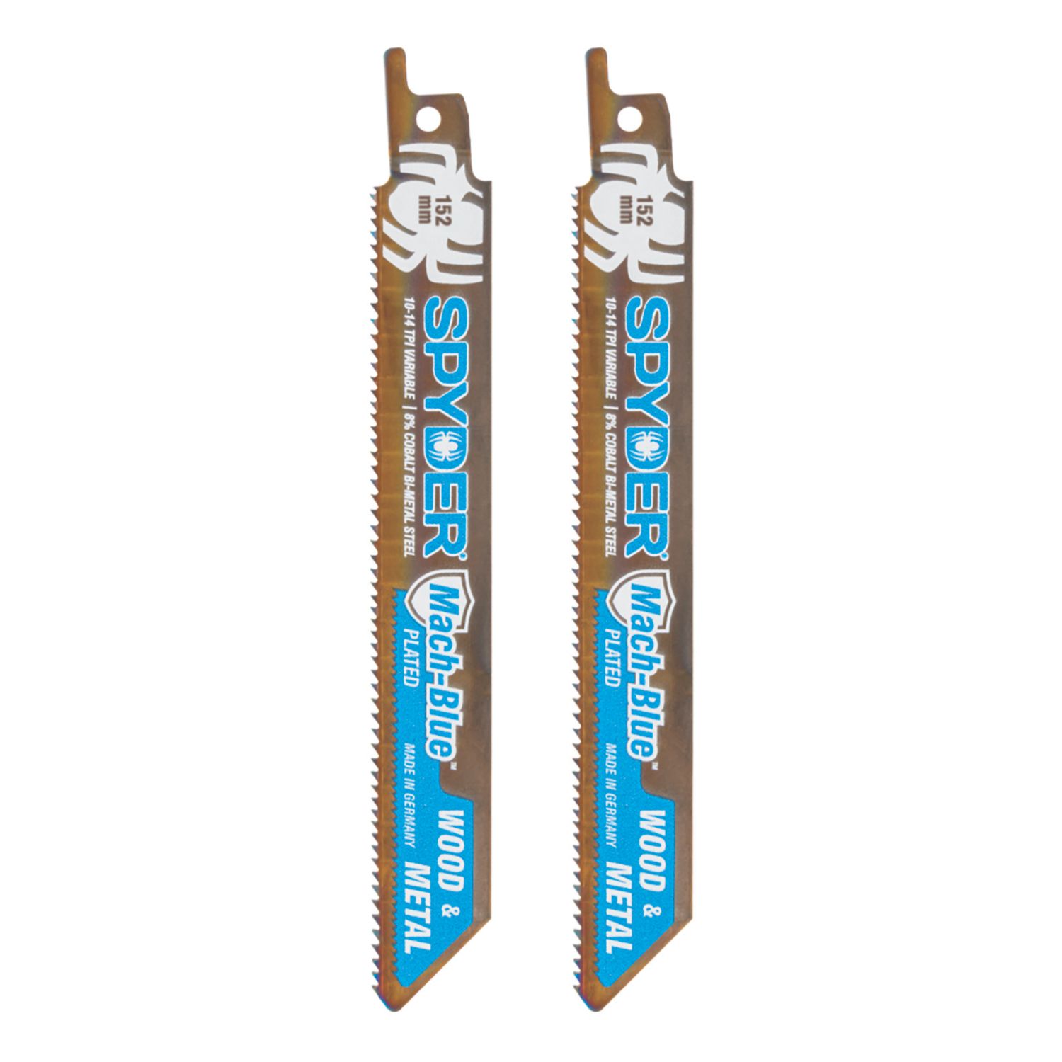 Spyder Mach-Blue Multi-Material Reciprocating Saw Blades 150mm 2 Pack (860YL)