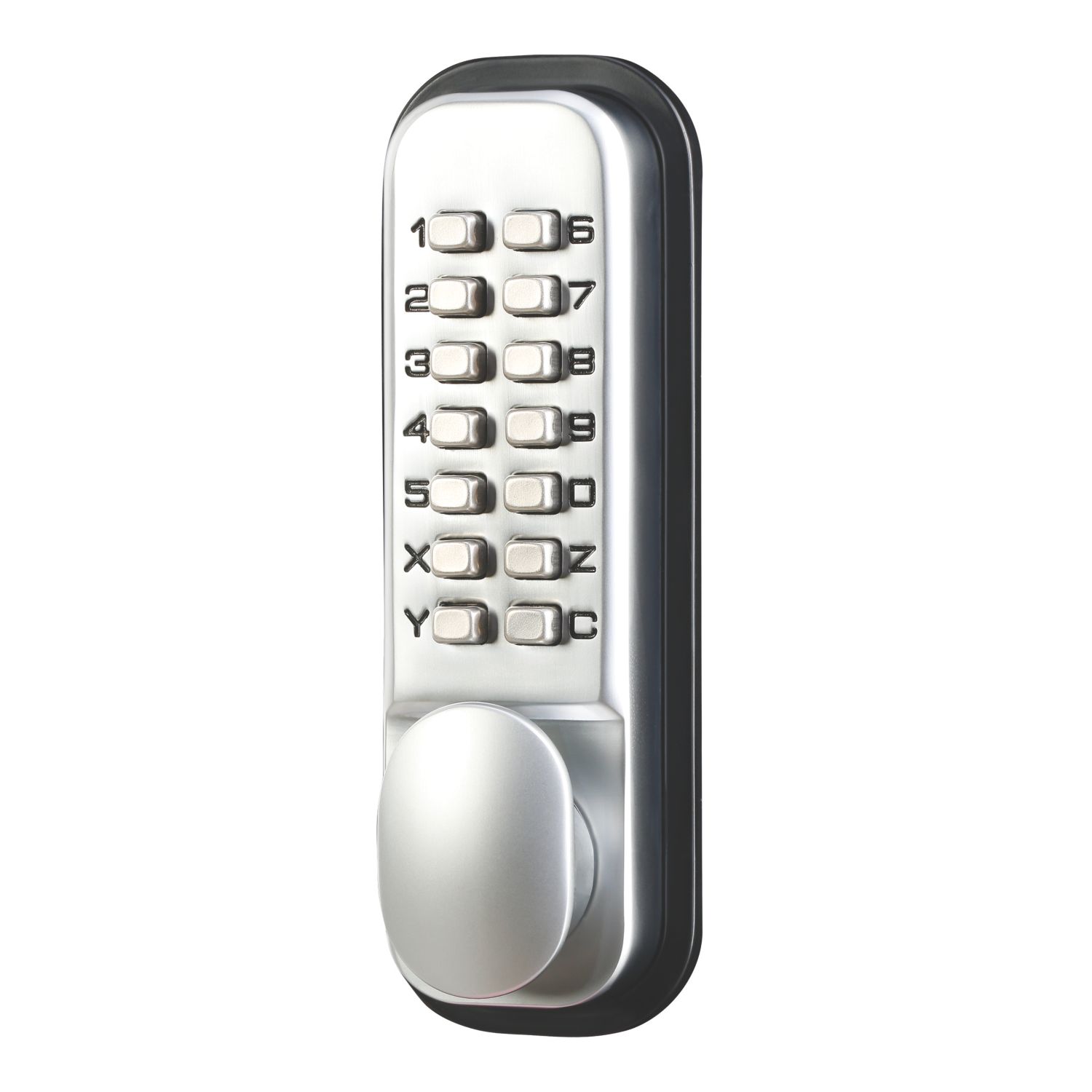 Smith & Locke Push-Button Lock w/ Holdback Facility 37.5mm Silver (860YX)