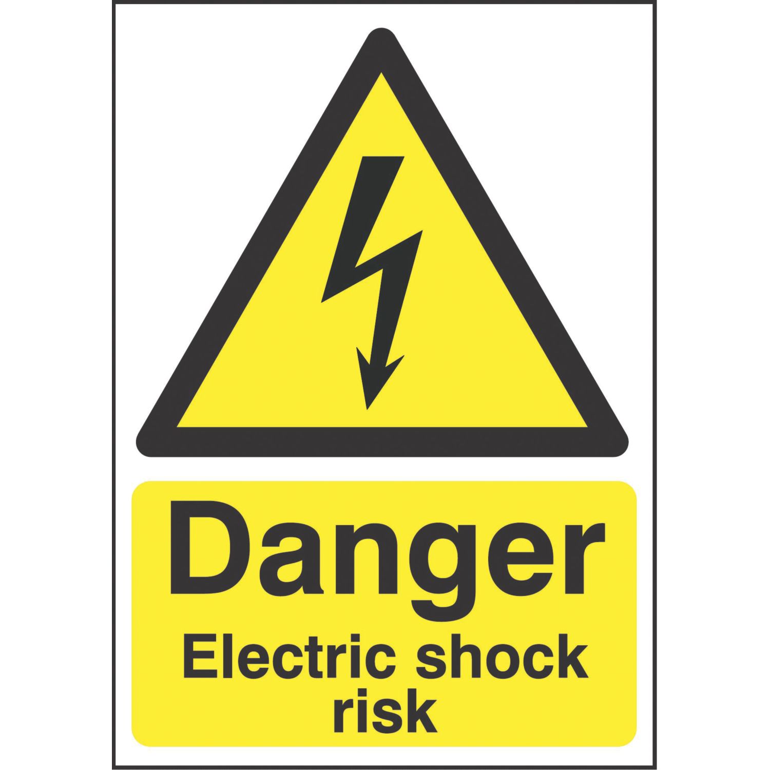 "Danger Electrical Shock Risk" Sign 210mm x 148mm (86158)