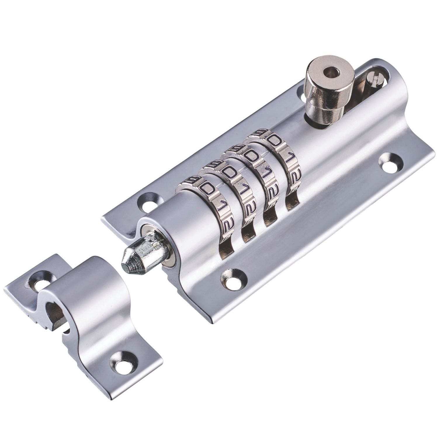 Squire Die-Cast Steel 4-Dial Combination Bolt 120mm Chrome (861PU)