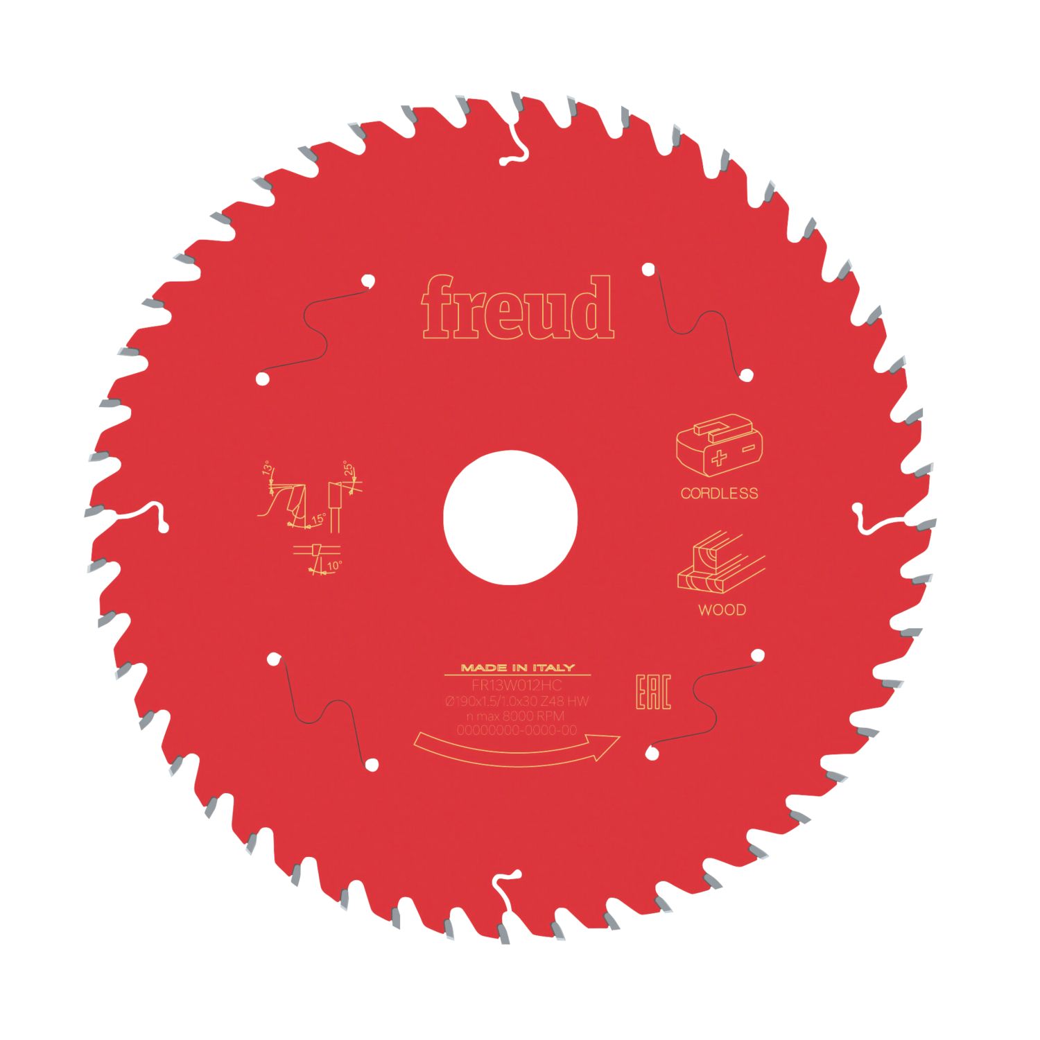 Freud Wood Circular Saw Blade 190mm x 30mm 48T (864KJ)