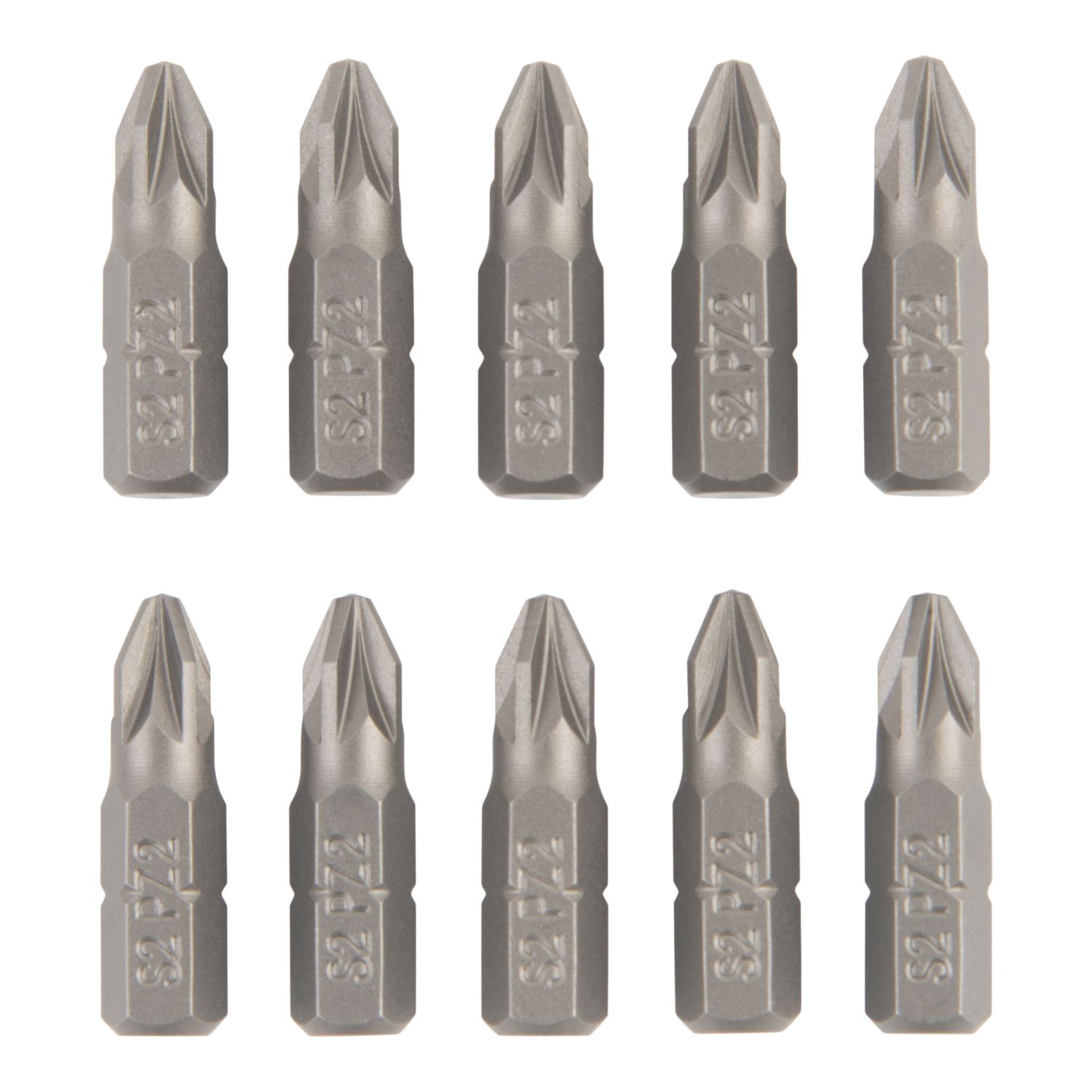 Titan 6.35mm 25mm Hex Shank PZ2 Screwdriver Bits 10 Pack (864PT)