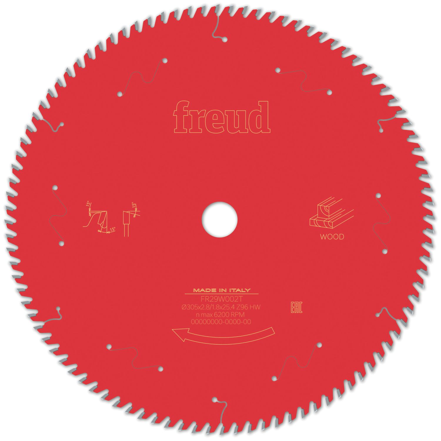 Freud F03FS10138 Wood/Chipboard/MDF Circular Saw Blade 305mm x 25.4mm 96T (866VV)