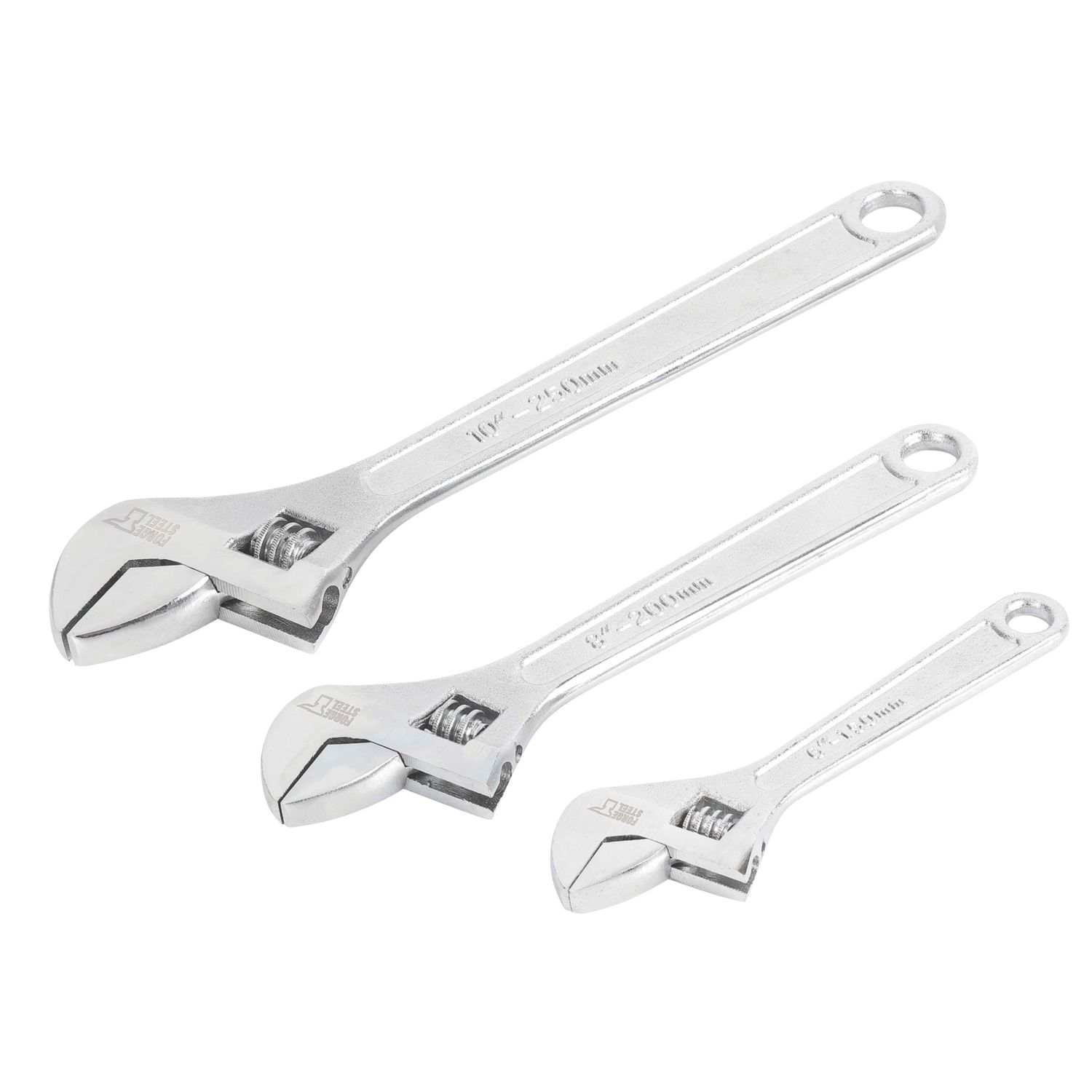 Forge Steel Adjustable Wrench Set 3 Pieces (868XG)