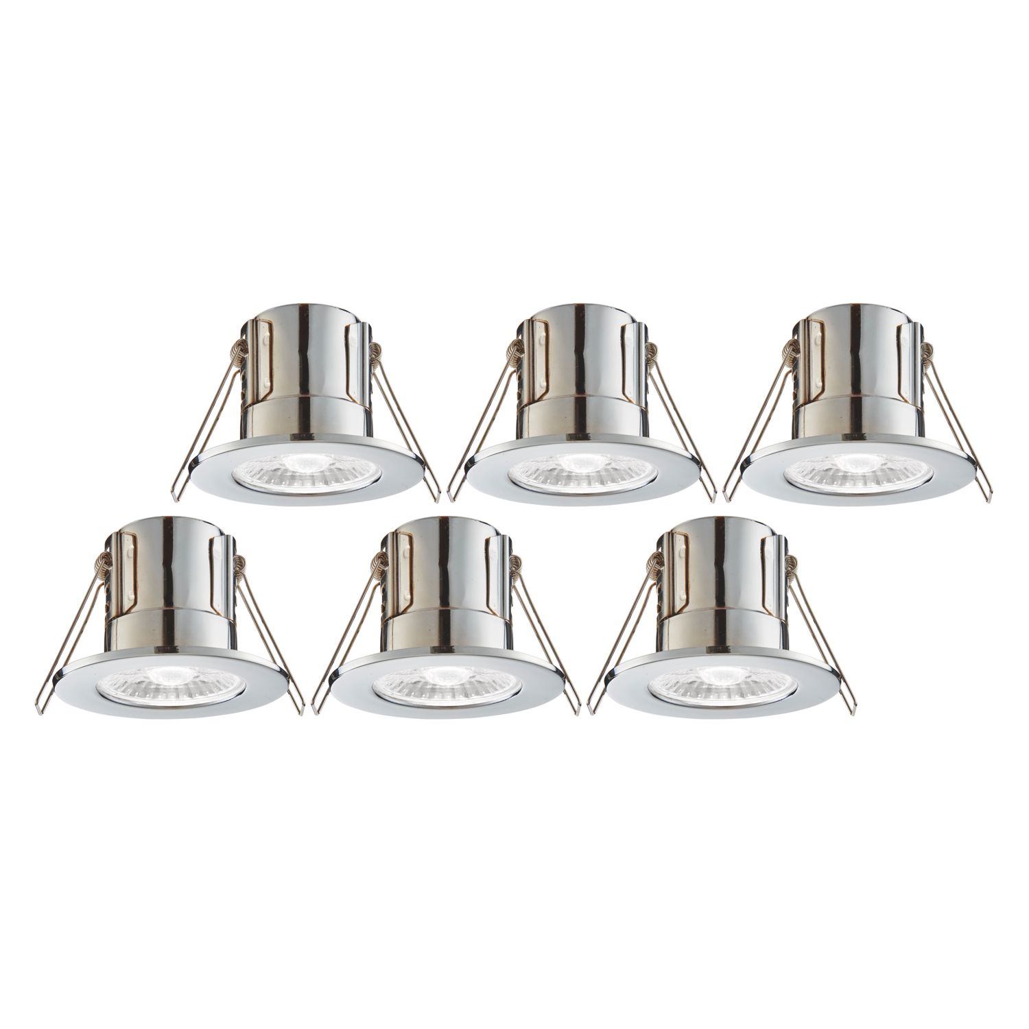Saxby CosmosEco V3 Fixed Fire Rated LED Recessed Downlights Chrome 6W 500lm 6 Pack (869RE)