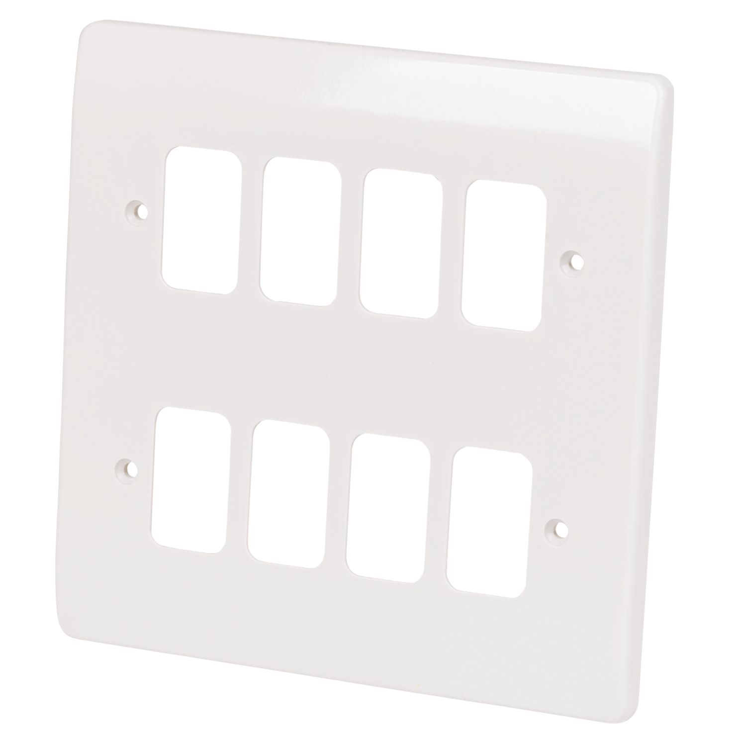 MK Grid Plus 8-Module Grid Faceplate White (87079)