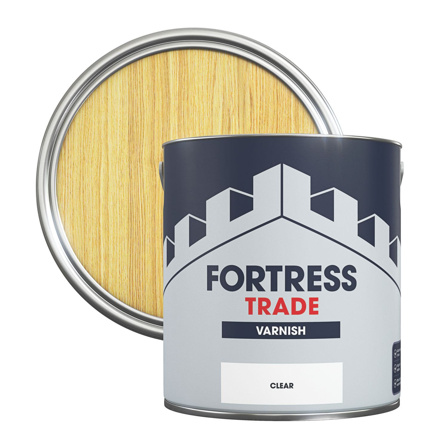 Fortress Trade 2.5Ltr Clear Satin Water-Based Interior Furniture Varnish (870KG)