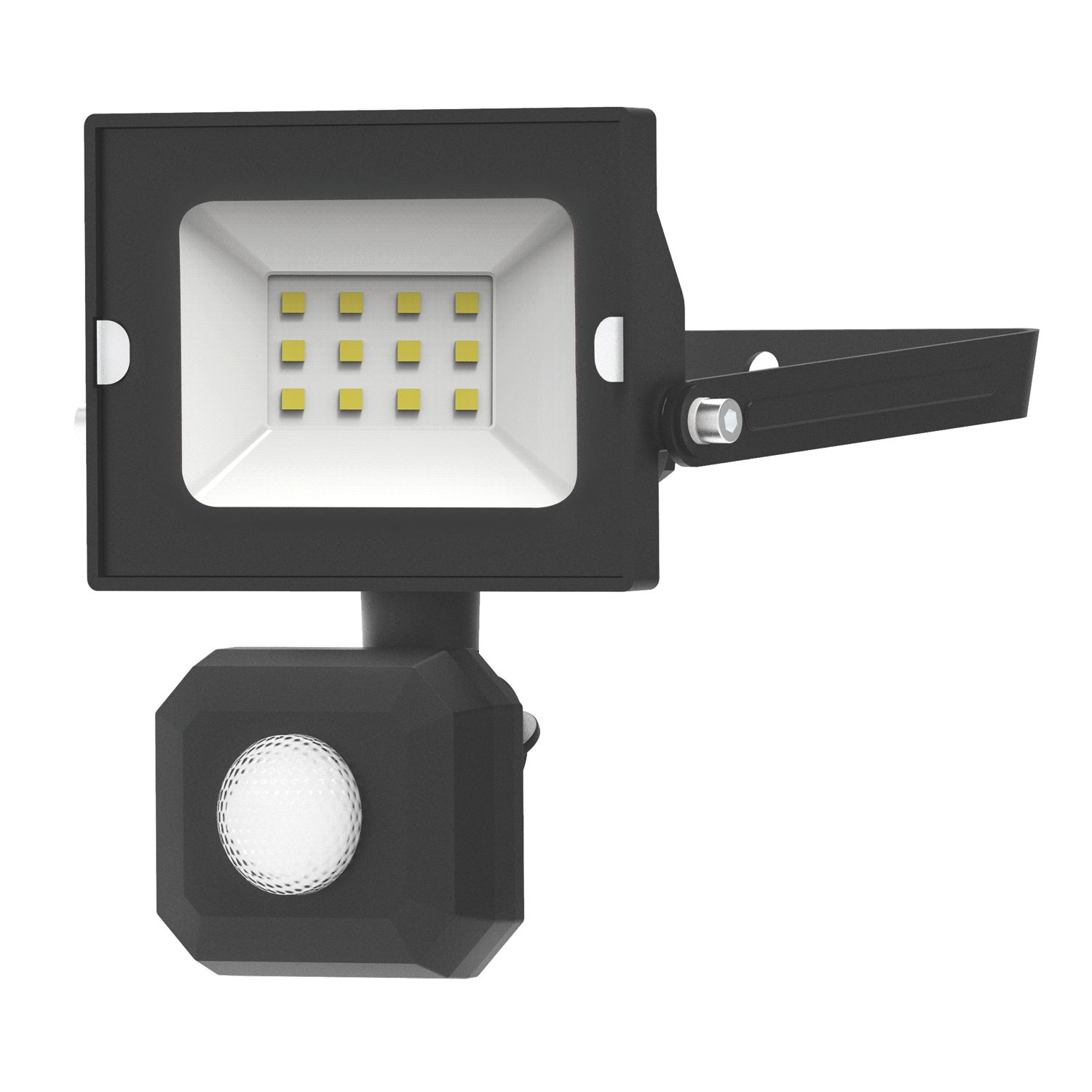 4lite Advantage Outdoor LED Floodlight With PIR Sensor Black 10W 850lm (872KK)