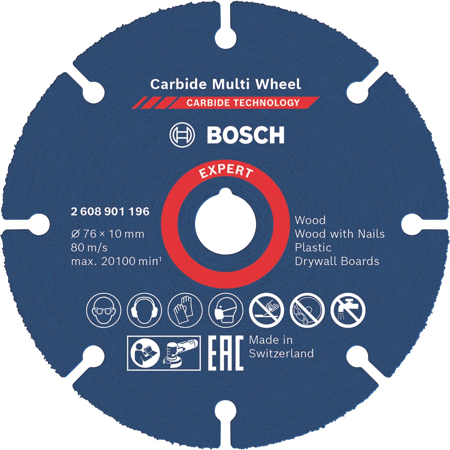 Bosch Expert Multi-Material Cutting Disc 76mm (3") x 10mm (872RT)