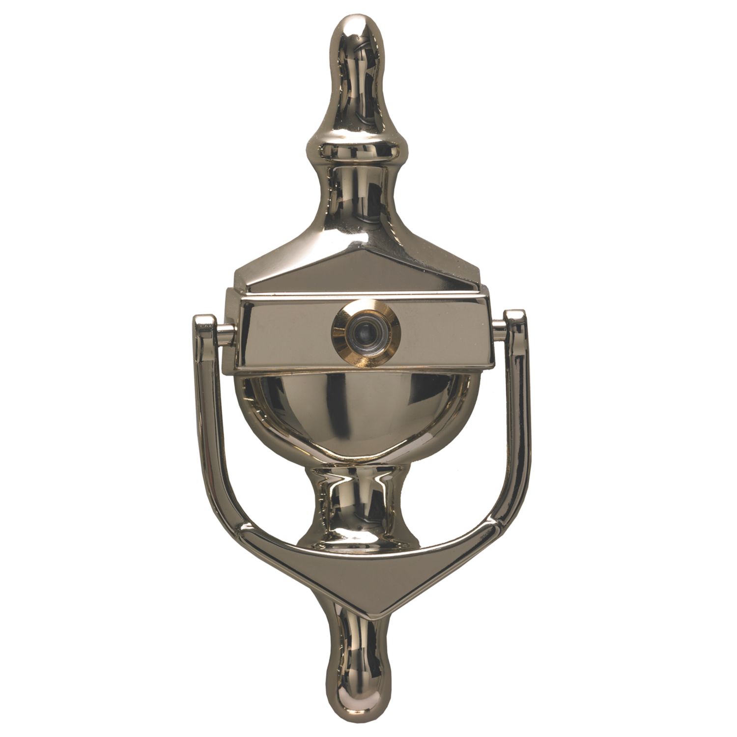 Fab & Fix Classic Door Knocker with Spyhole Polished Gold 76mm x 162mm (8732P)