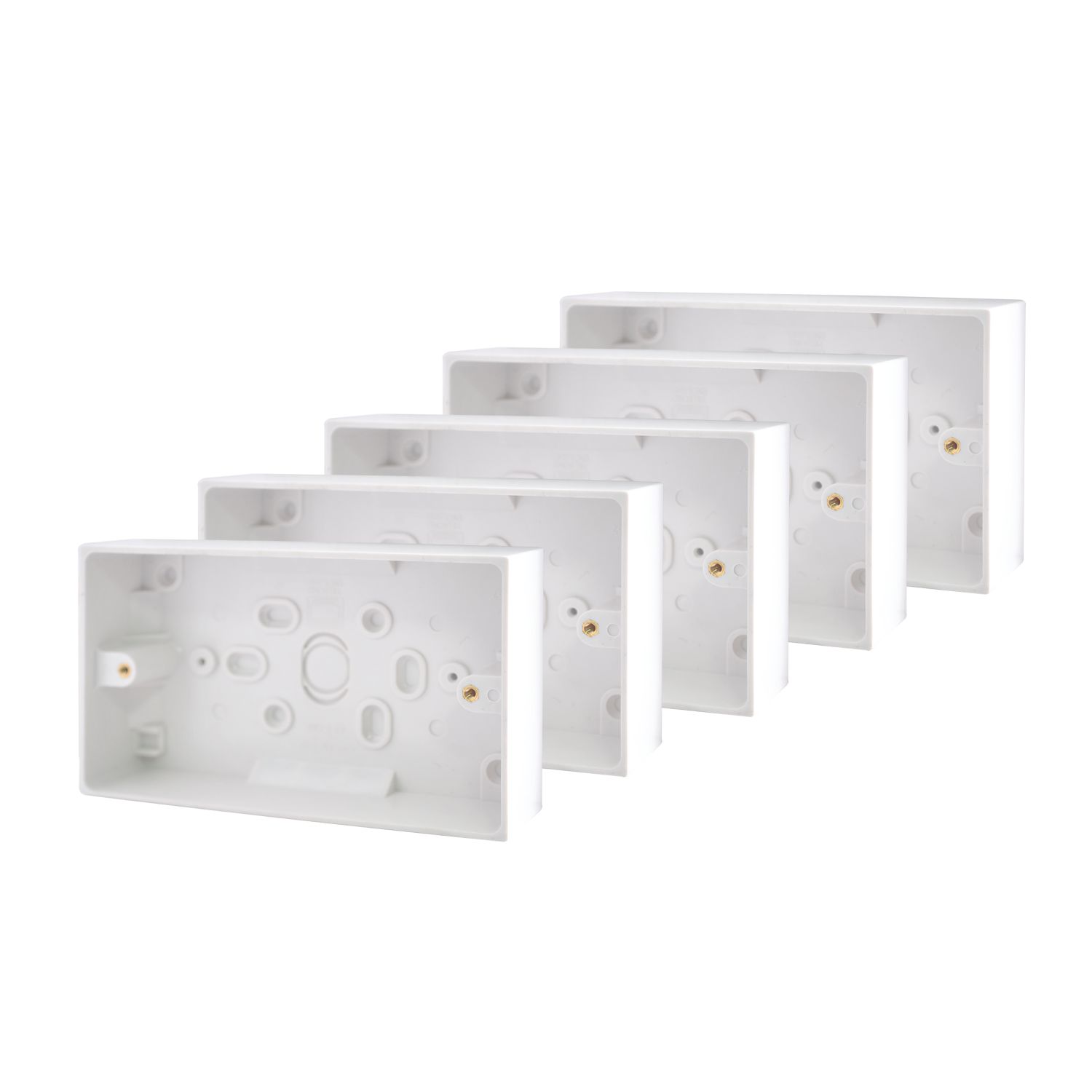 British General 900 Series 2-Gang Surface Pattress Back Boxes 29mm 5 Pack (87427)