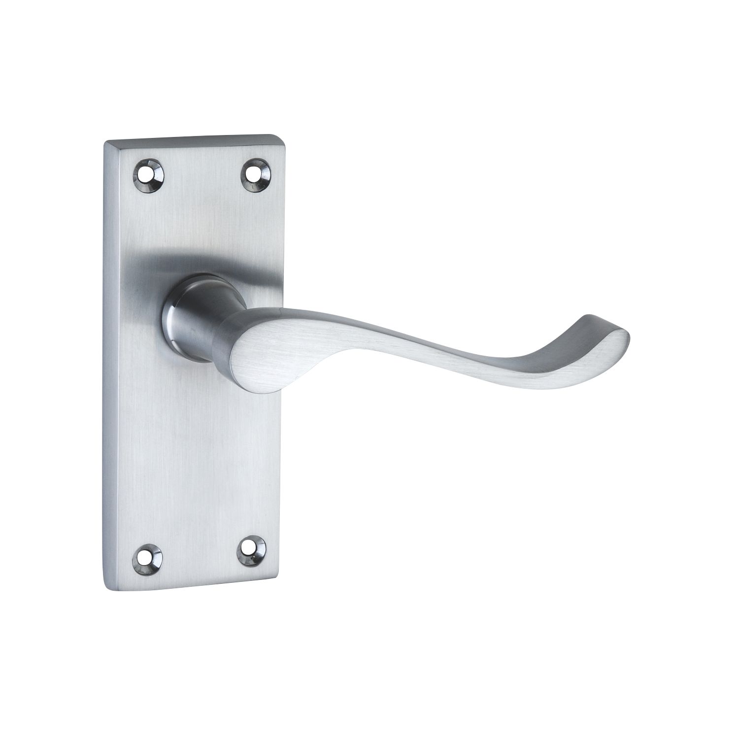 Smith & Locke Fire Rated Latch Door Handles Pair Satin Chrome (8746P)