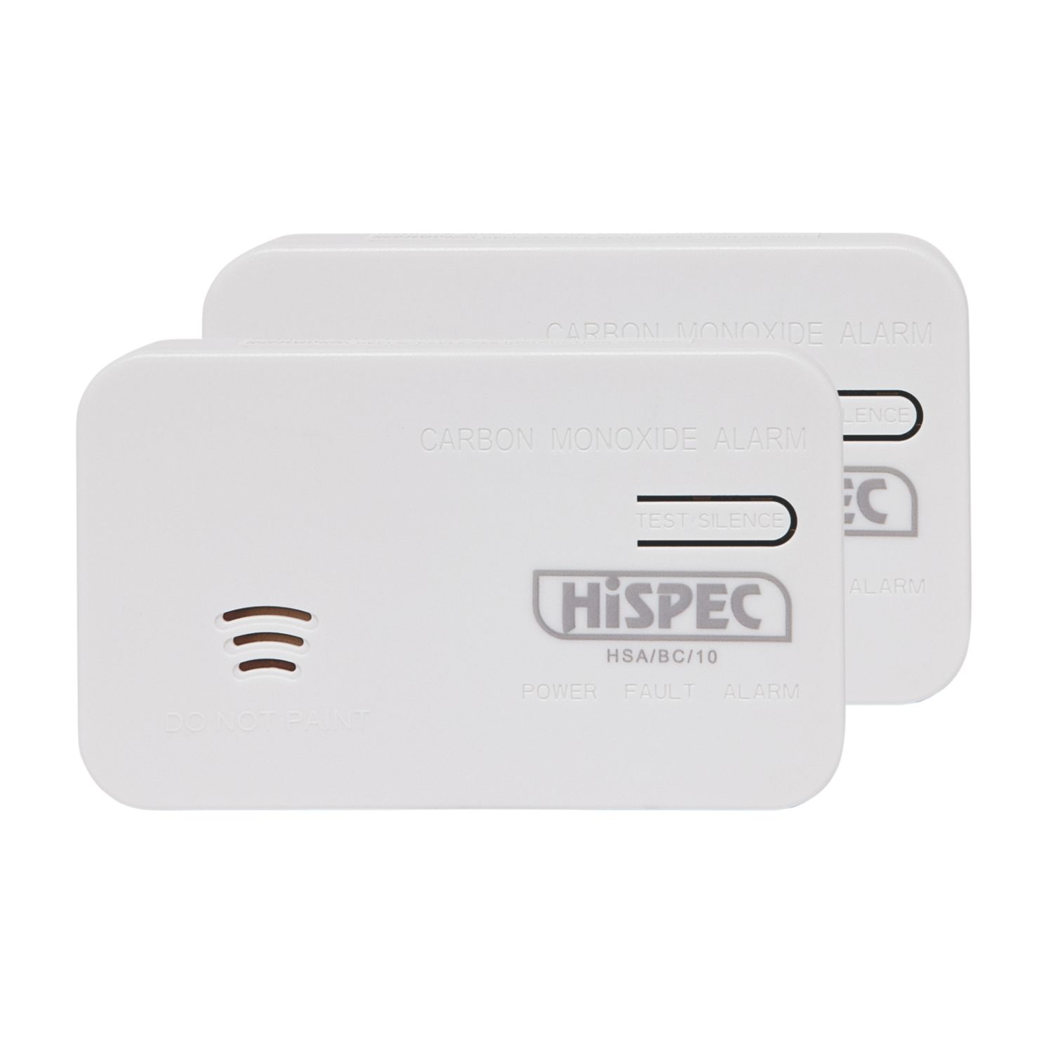 Hispec HSA/BC/10-TP Battery Standalone Carbon Monoxide Alarms with Safespec Data Extraction 2 Pack (874AM)