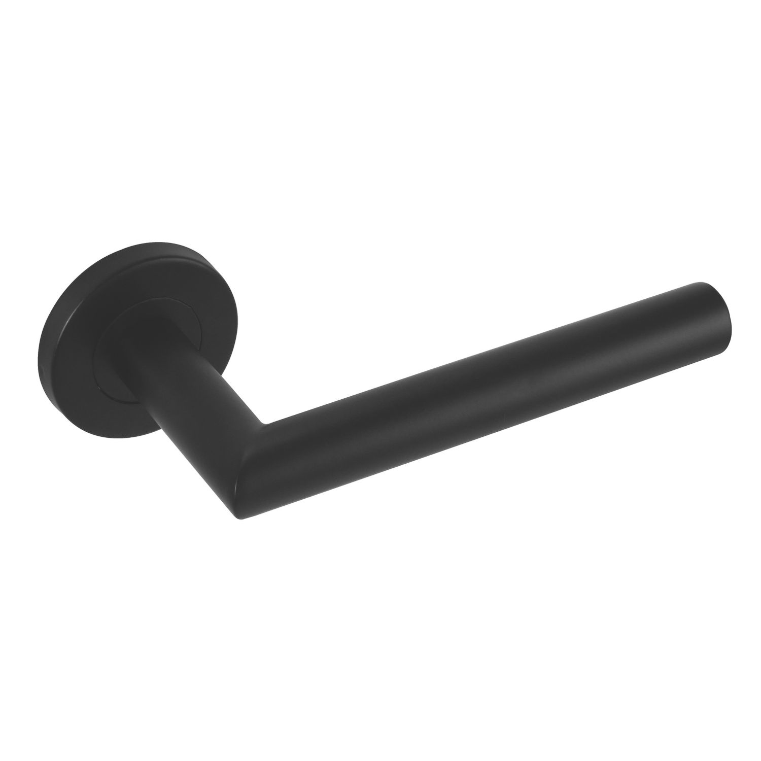 Eclipse Insignia Mitred Fire Rated Lever on Rose Door Handle Pair Matt Black (874KW)
