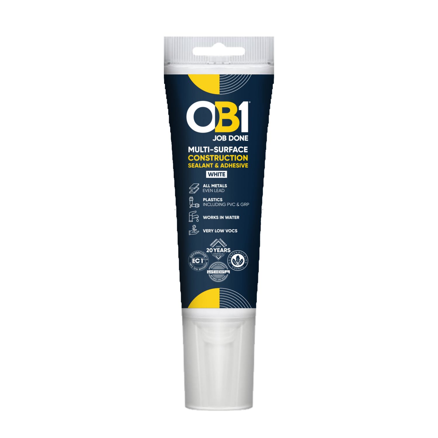 OB1 Multi Surface Sealant & Adhesive White 80ml (874TA)
