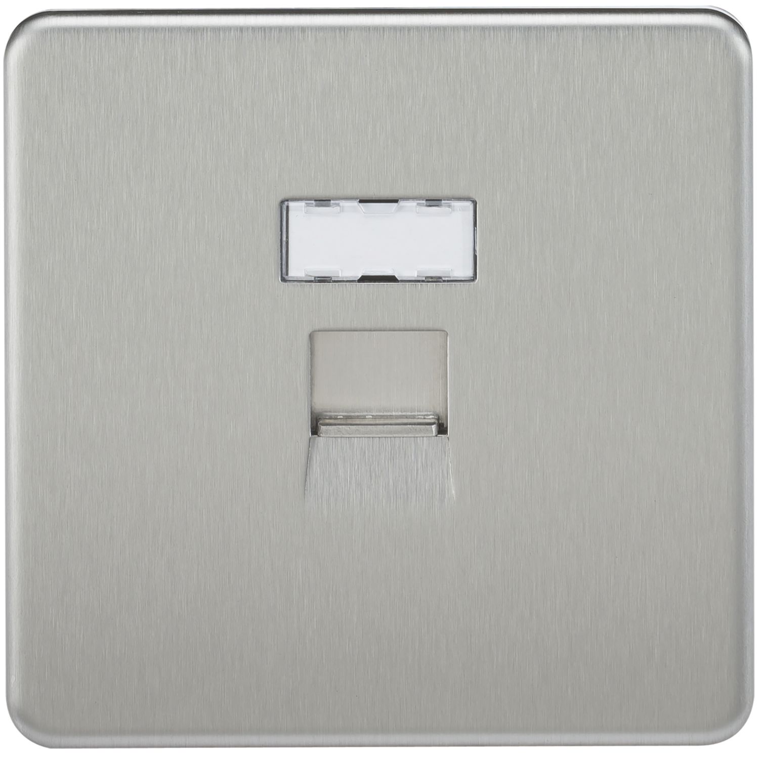 Knightsbridge 1-Gang RJ45 Ethernet Socket Brushed Chrome (875VF)