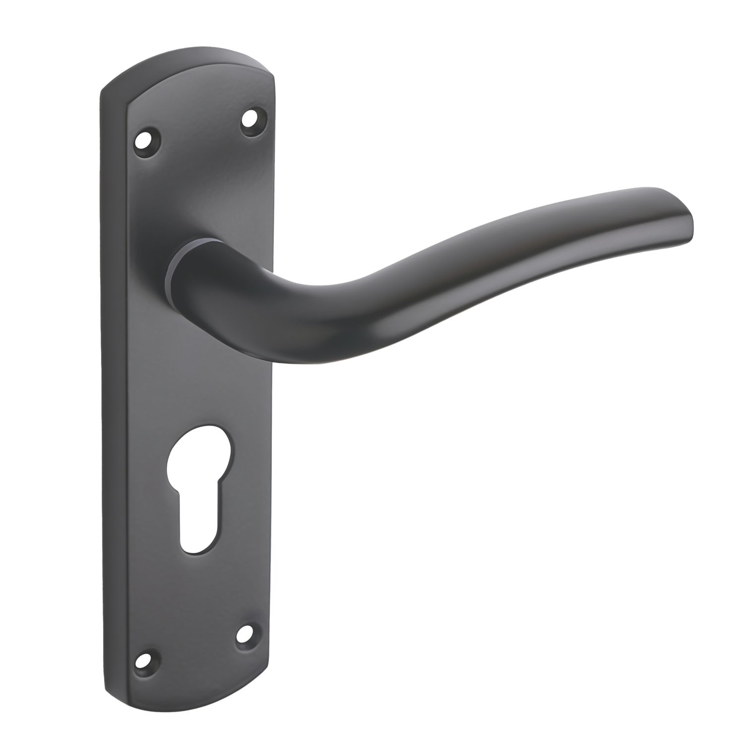 Designer Levers Goodrich Fire Rated Lever Euro Lock Door Handle Pair Matt Black (876KK)