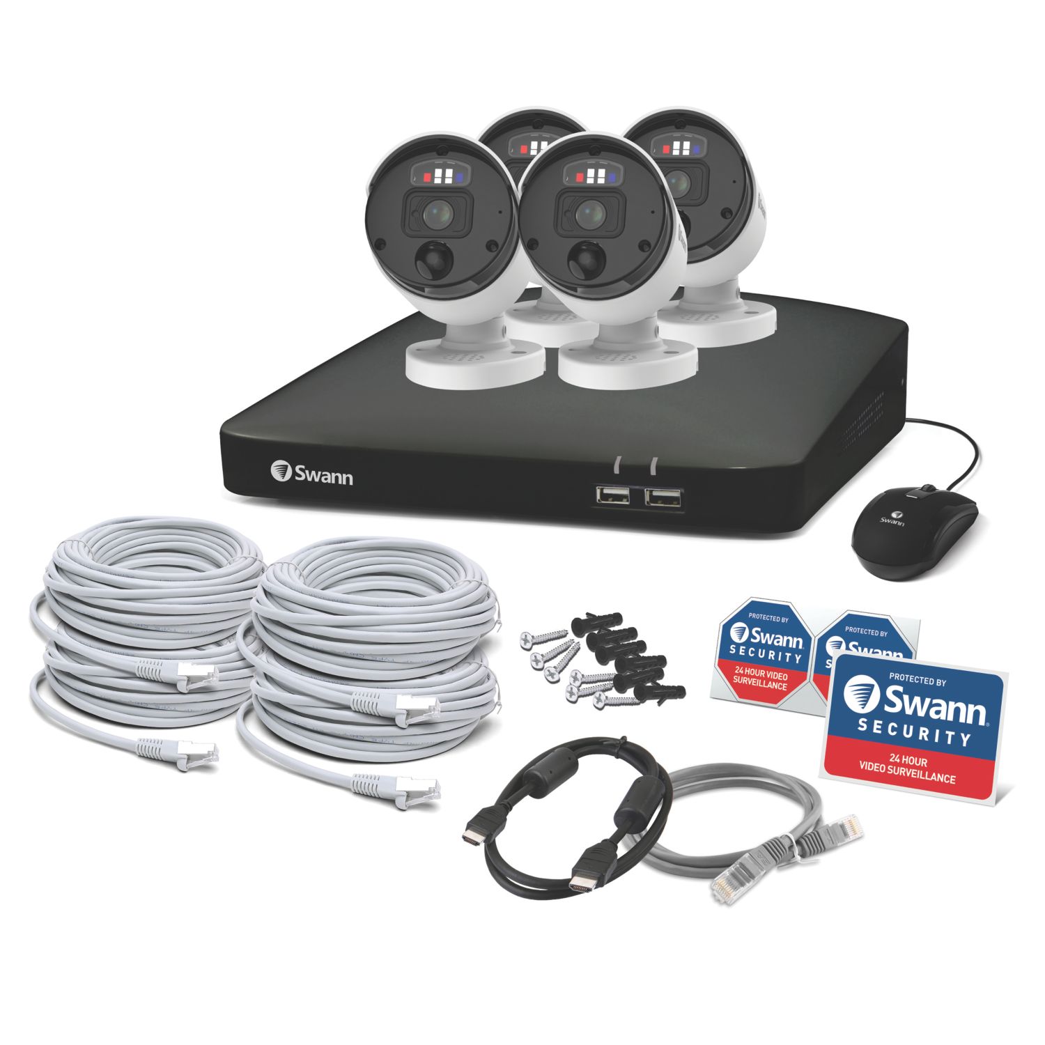 Swann Pro Enforcer SWNVK-890104-EU 2TB 8-Channel 4K NVR CCTV Kit & 4 Indoor & Outdoor Cameras (877PV)