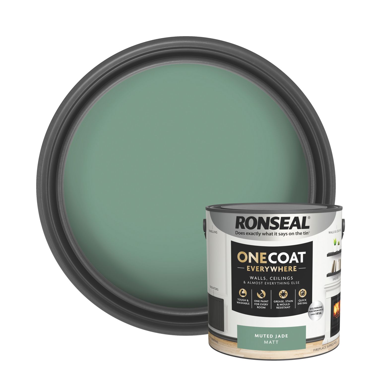 Ronseal 2.5Ltr Muted Jade Matt Emulsion Multi Surface Paint (879CE)