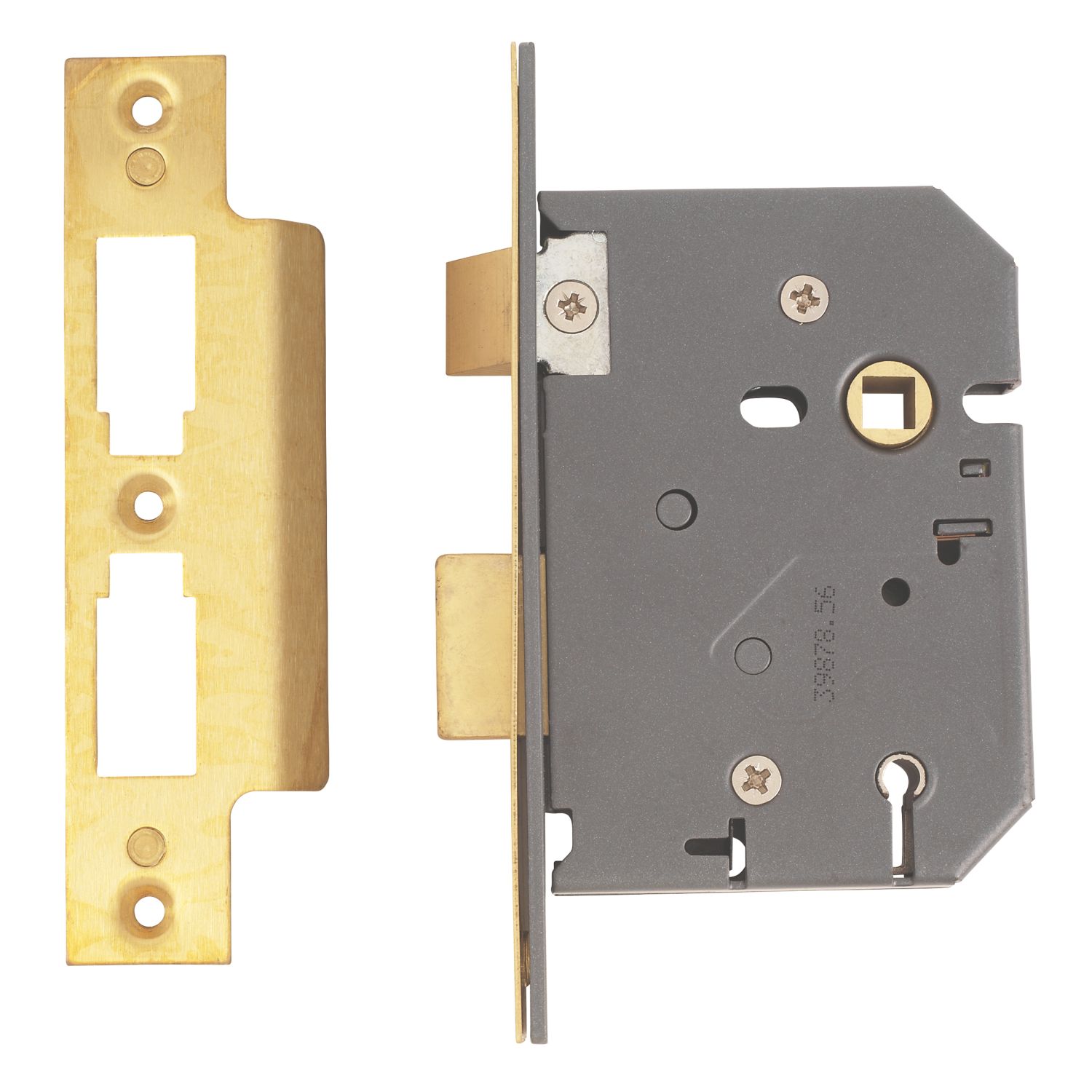 Yale 5 Lever Polished Brass Mortice Sashlock 76mm Case - 57mm Backset (88053)
