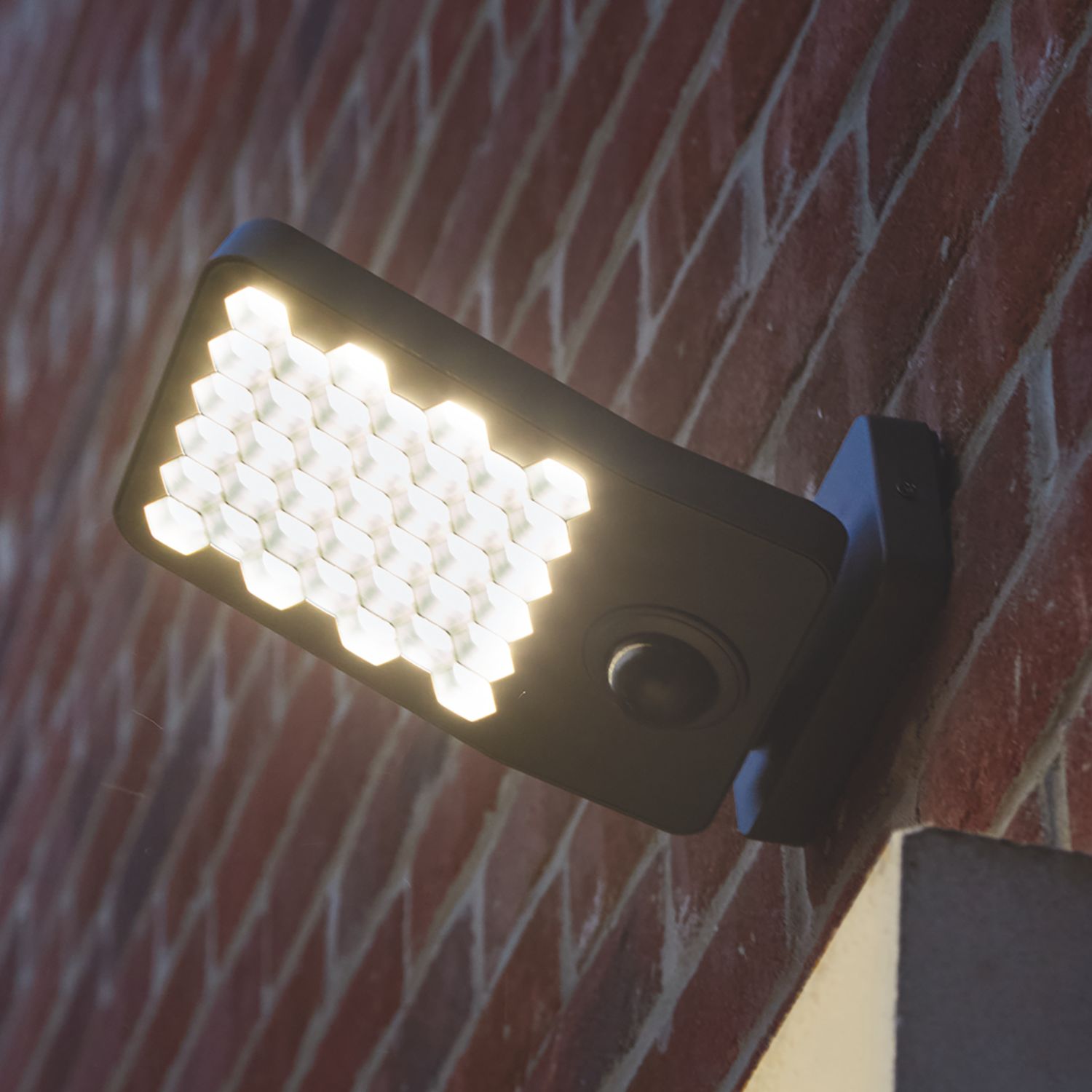 Lutec Atlantis Outdoor LED Anti-Glare Floodlight With PIR Sensor Dark Grey 24W 3200lm (881AJ)