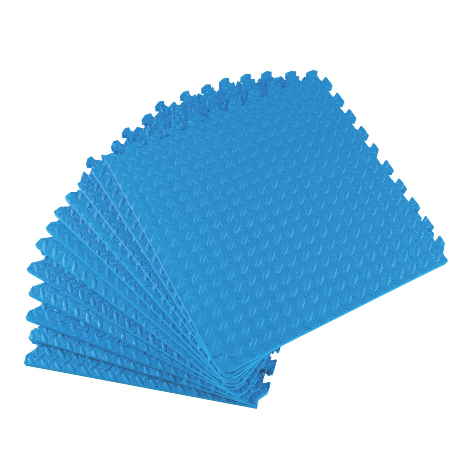 Essentials Interlocking Floor Tiles Blue 10mm 12 Pack (882PH)