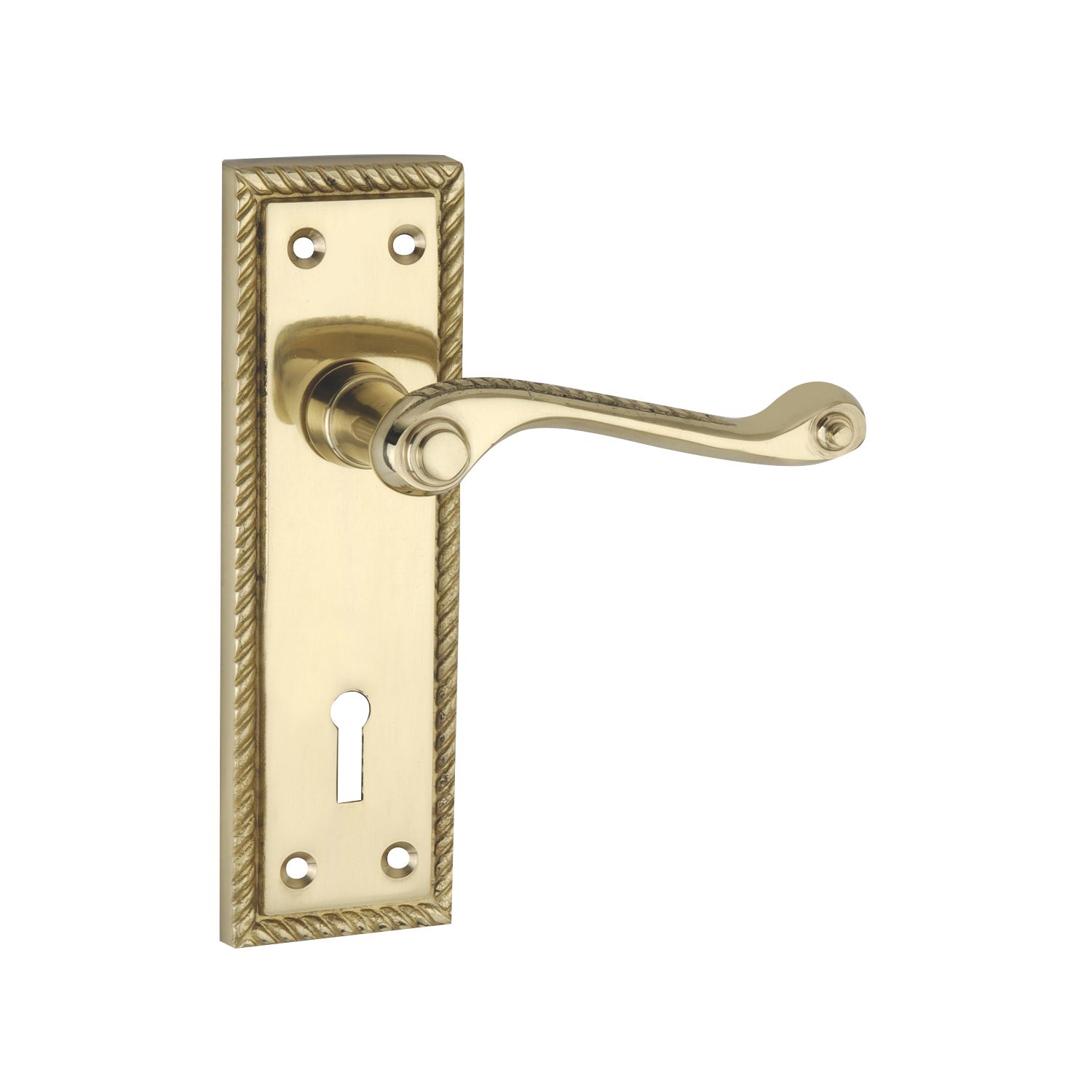 Smith & Locke Fire Rated Lock Door Handles Pair Polished Brass (8832P)