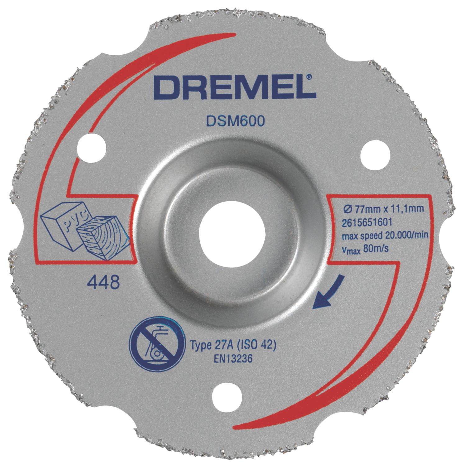 Dremel DSM600 Multi-Material Compact Saw Cutting Wheel 77mm (3") x 11.1mm (884PK)