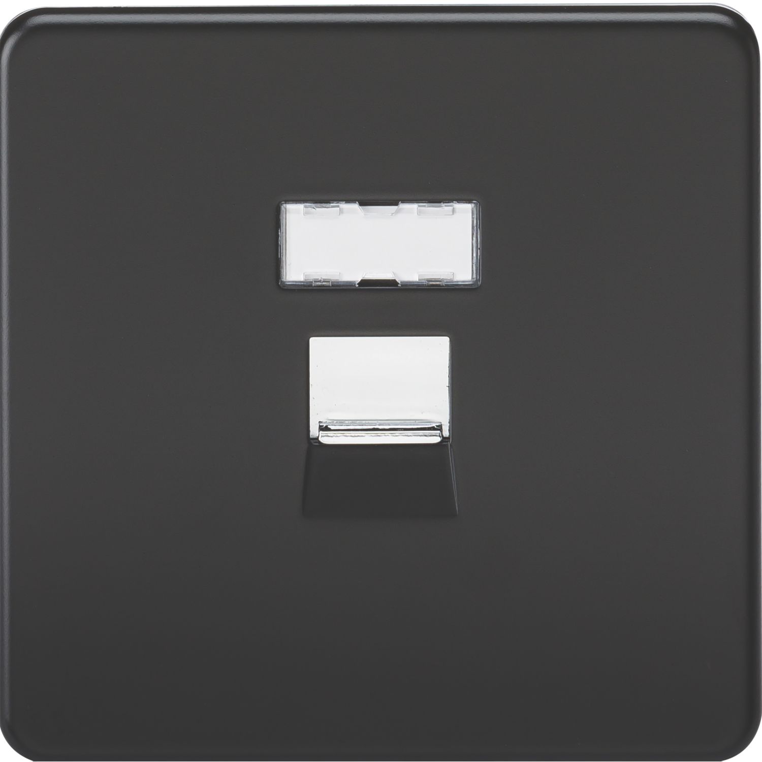 Knightsbridge 1-Gang RJ45 Ethernet Socket Matt Black (884TY)