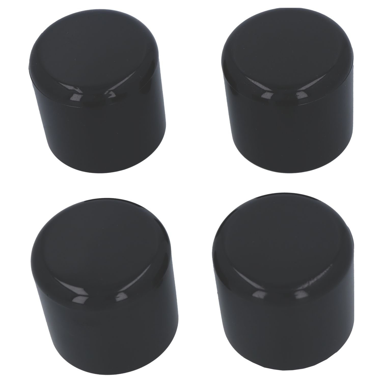 Fix-O-Moll Black Tube Caps 25mm x 25mm 4 Pack (884XX)
