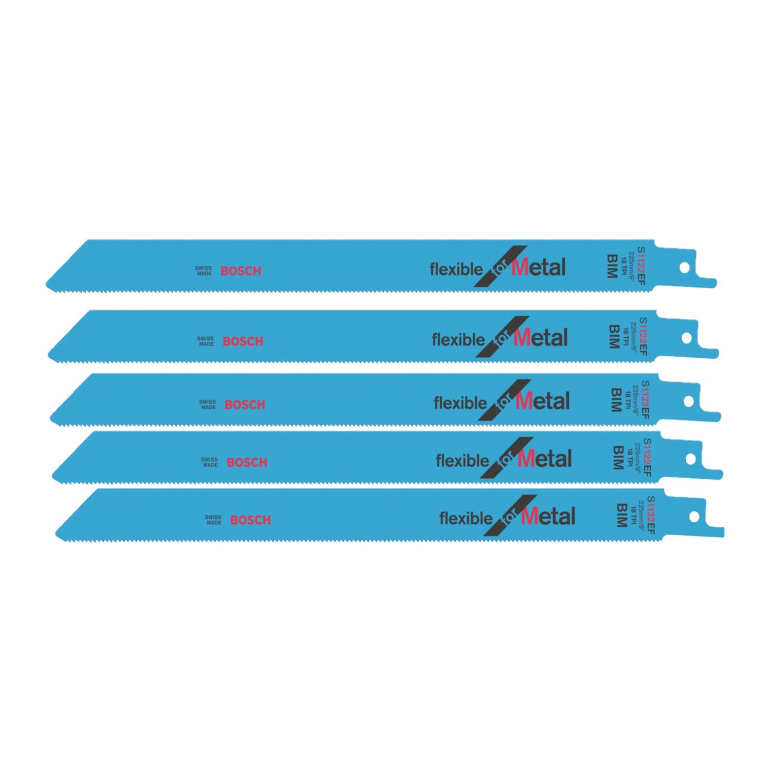 Bosch S 1122 EF Flexible Metal Reciprocating Saw Blades 225mm 5 Pack (88527)