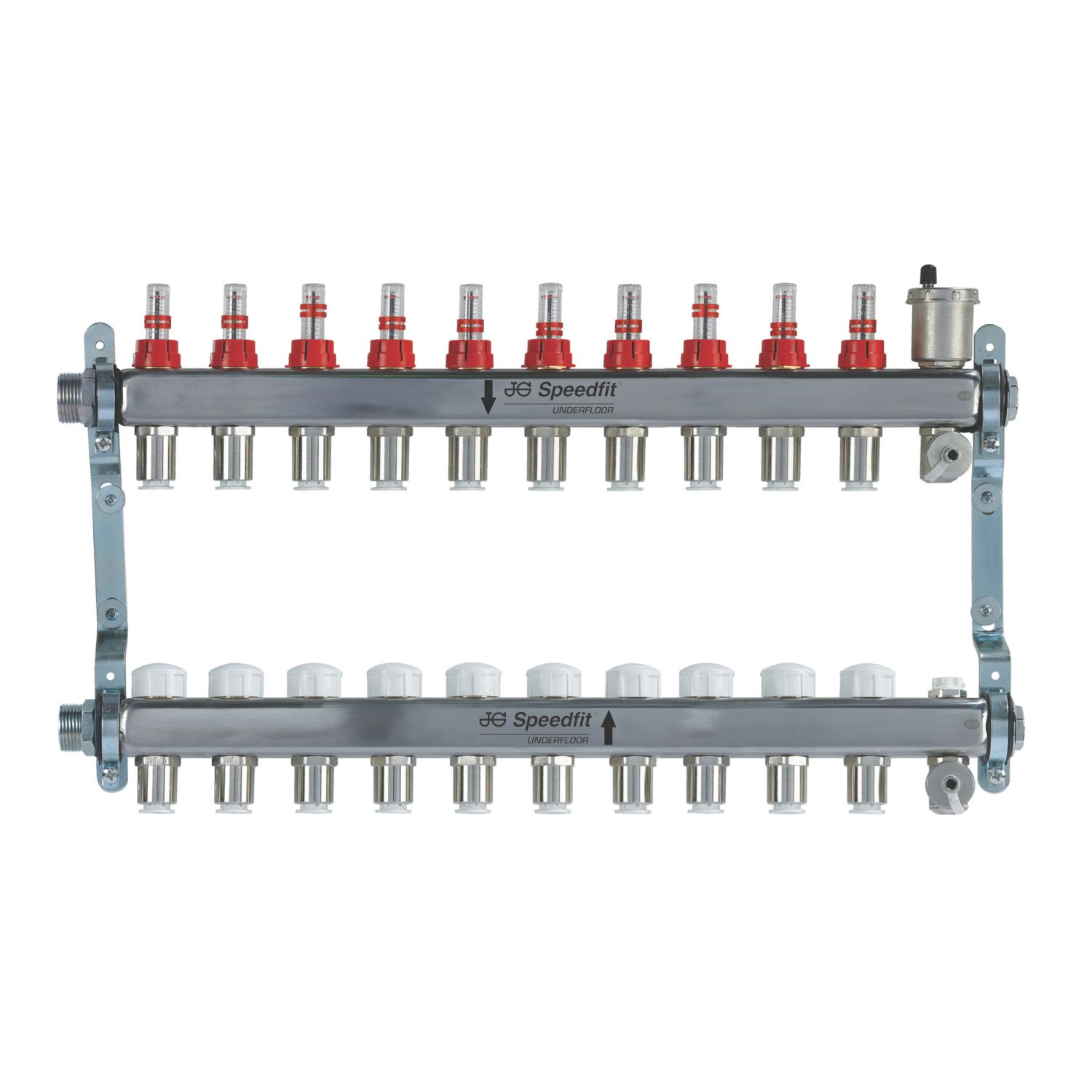 JG Speedfit 10 Port Manifold Set Chrome (8853D)