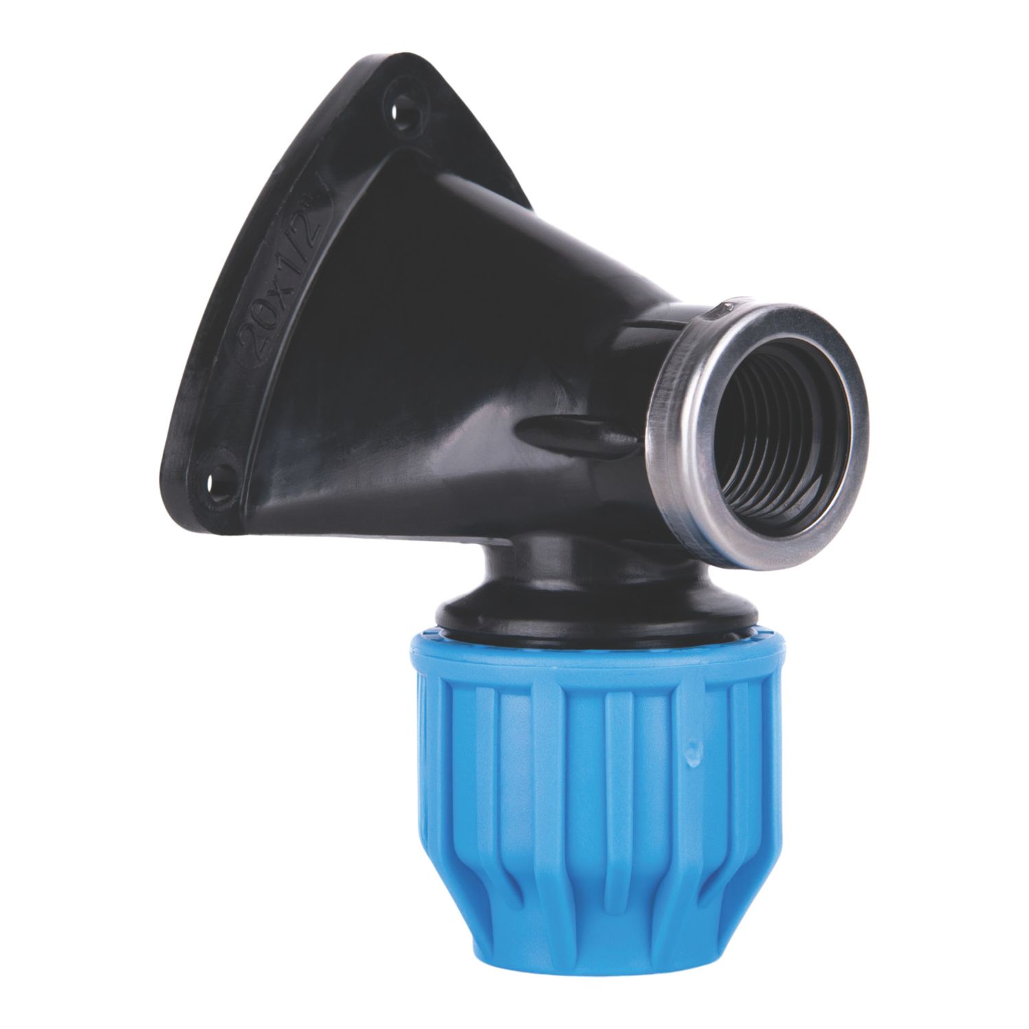 Flomasta MDPE Wall Plate Elbow 20mm x 1/2" (885CV)